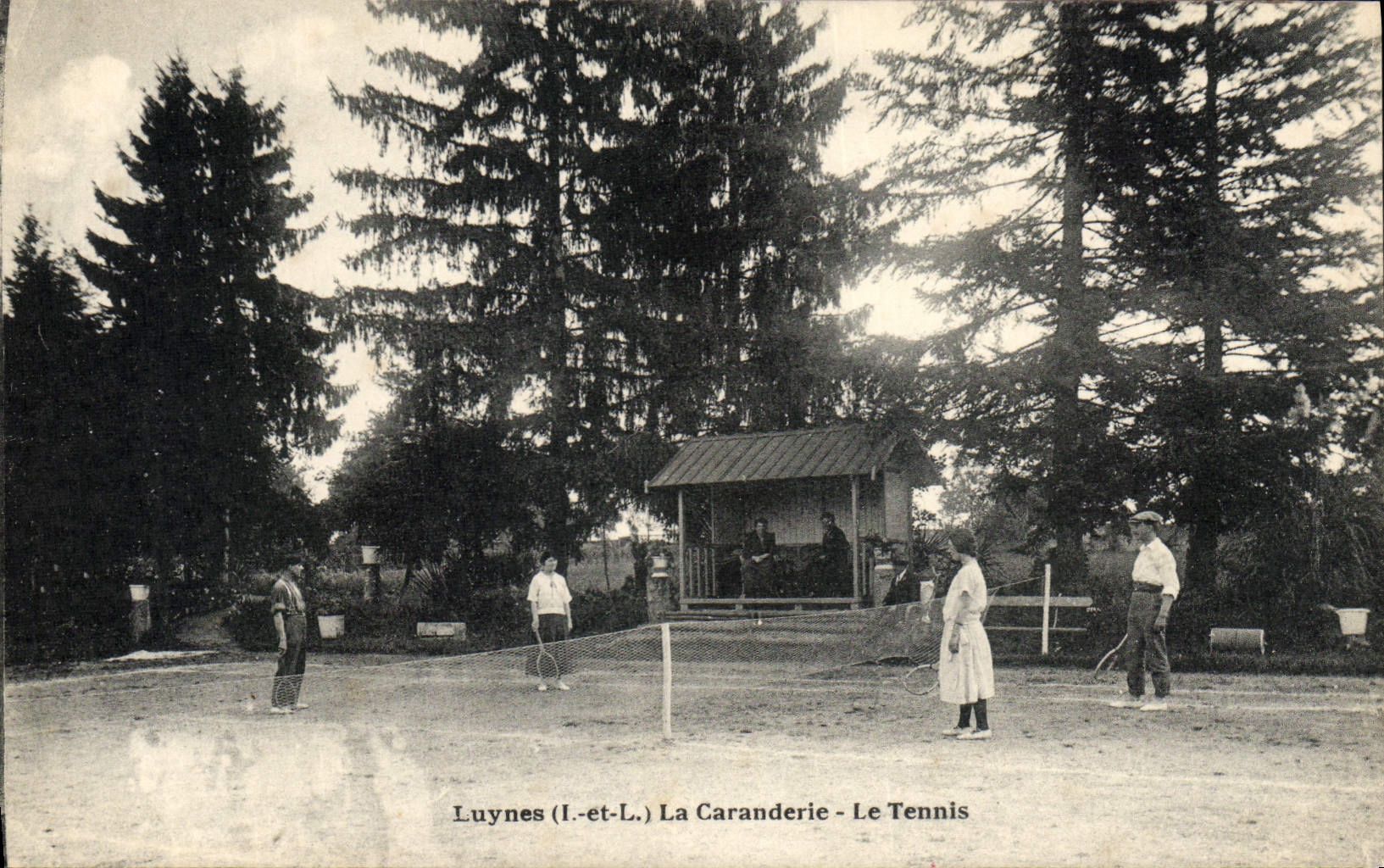 Vintage Postcard Luynes Tennis Caranderie