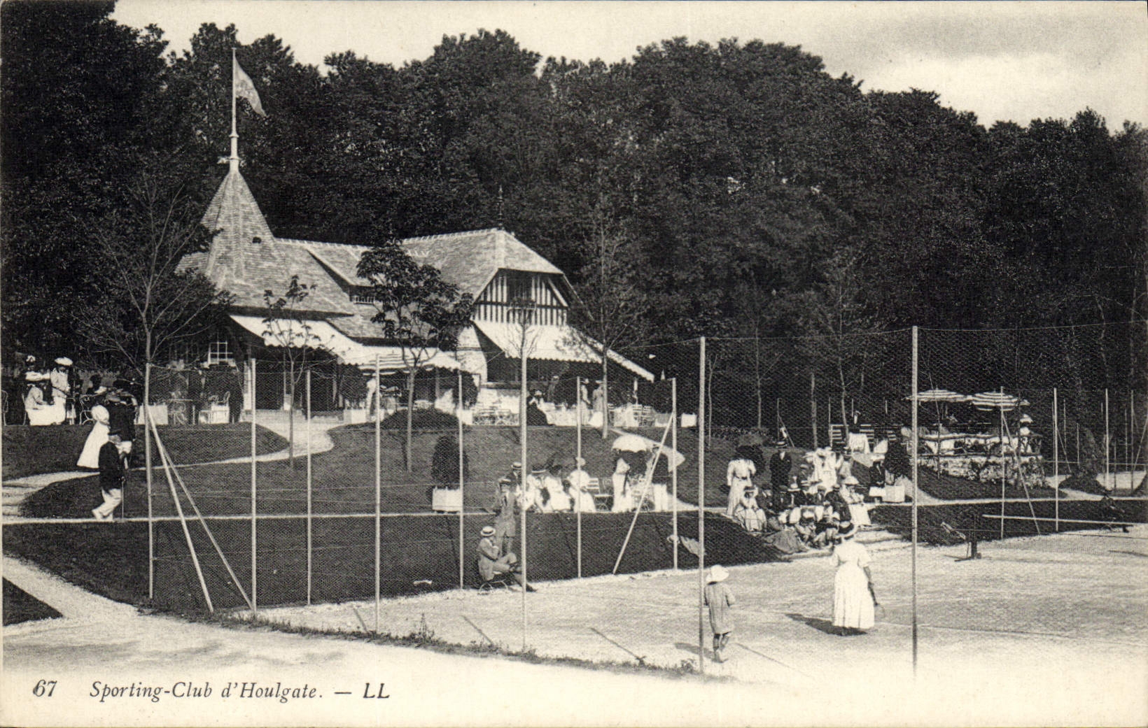 Vintage Postcard Tennis Sporting Club of Houlgate