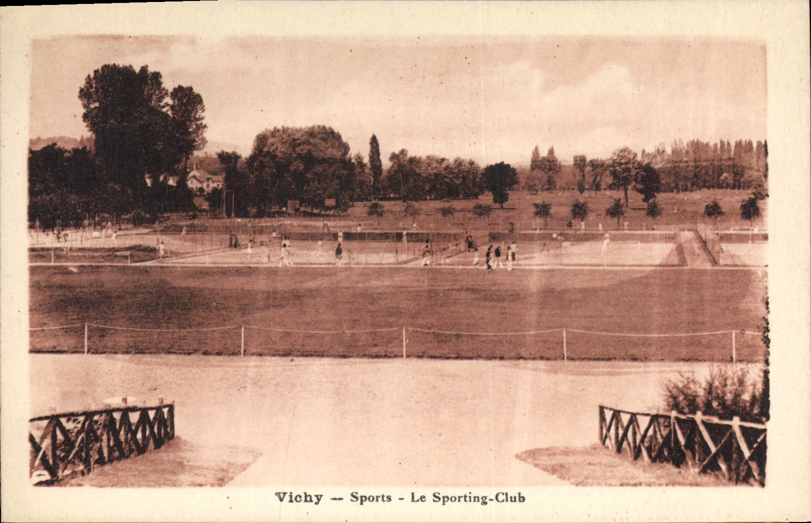 Vintage Postcard Vichy Tennis Sporting Club