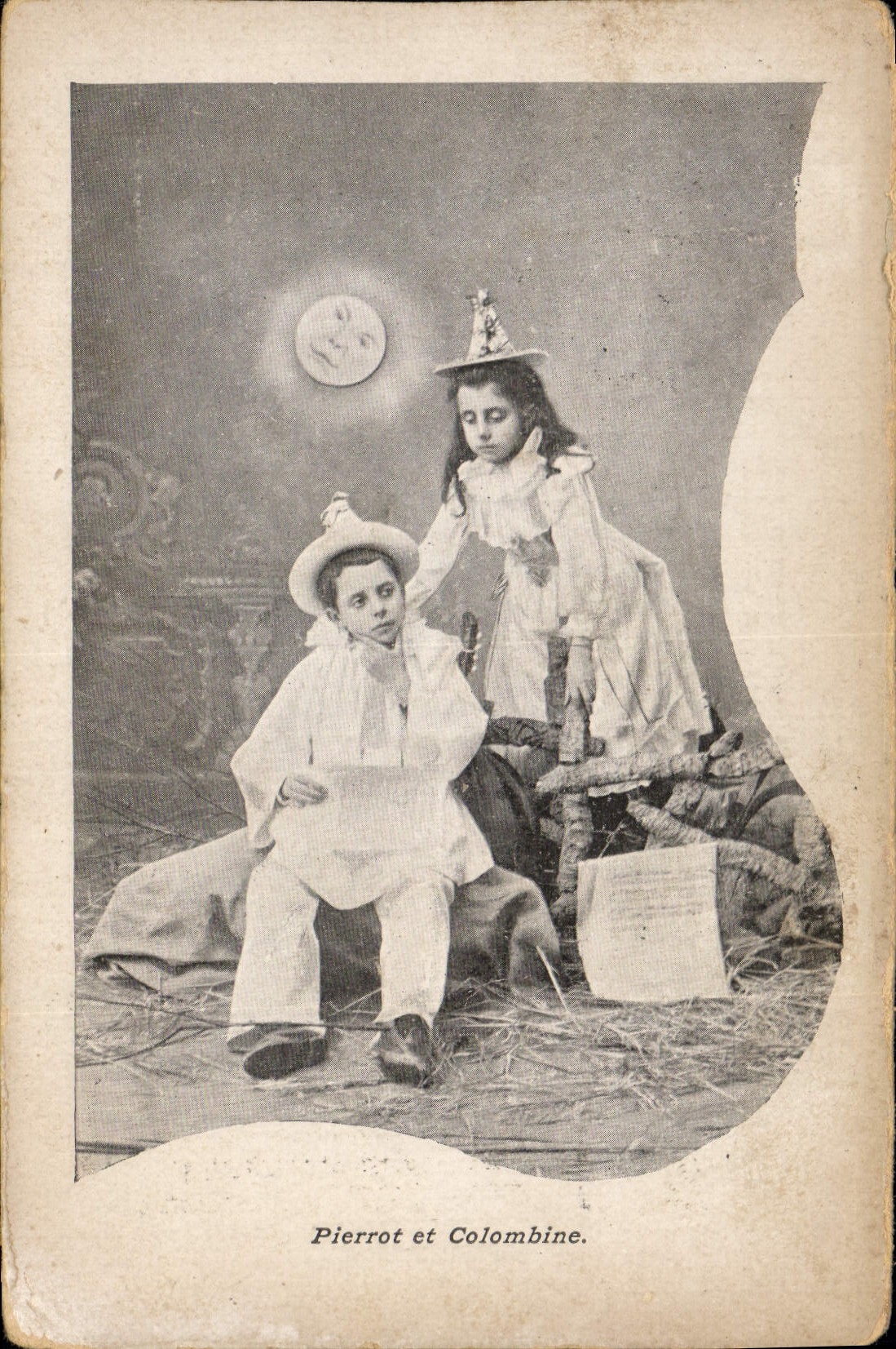 Postal Fantasia Pierrot y colombine Pierrots