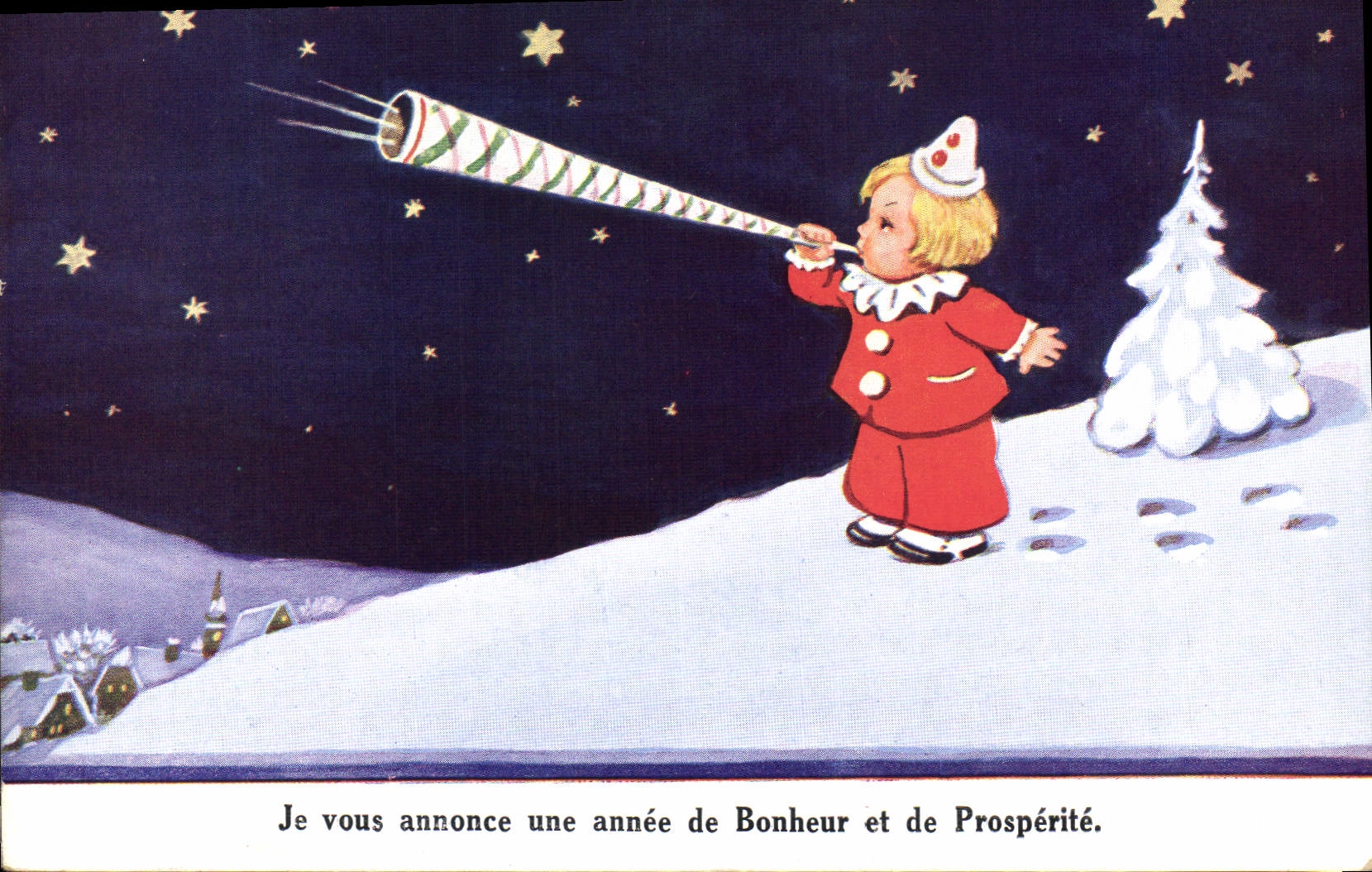 Vintage Postcard Fantasy Child Clown