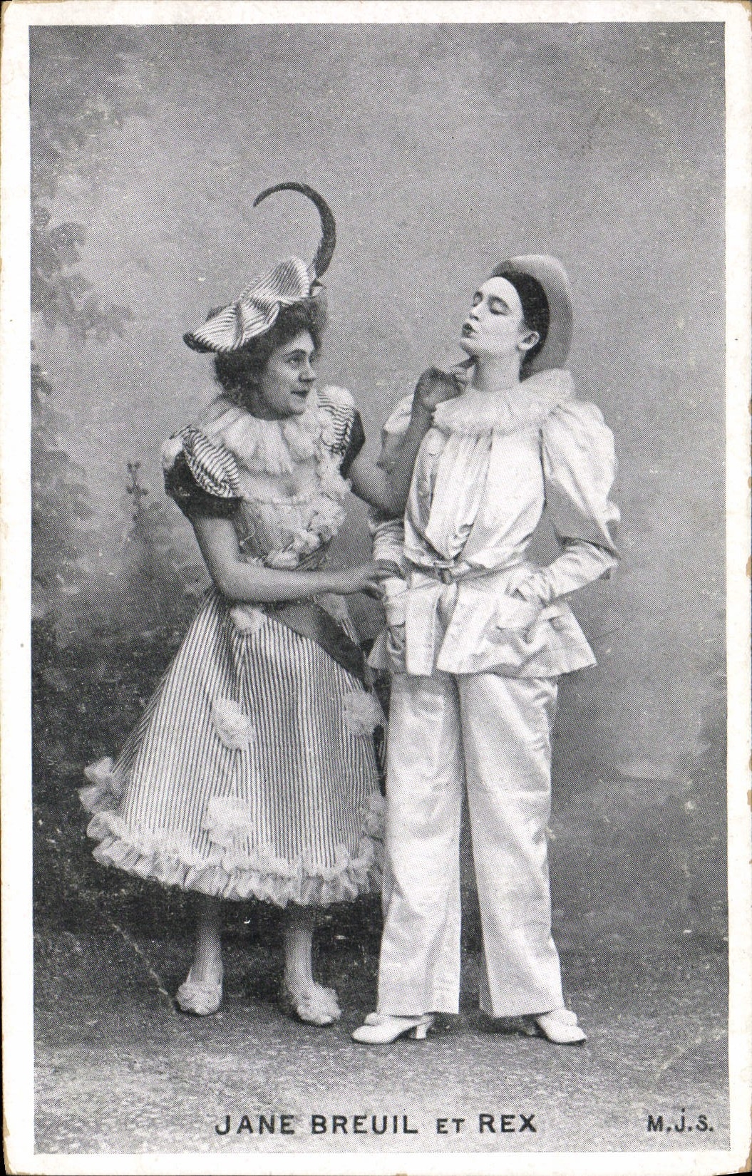 CPA Fantaisie Pierrot Pierrots Jane Breuil et Rex 
