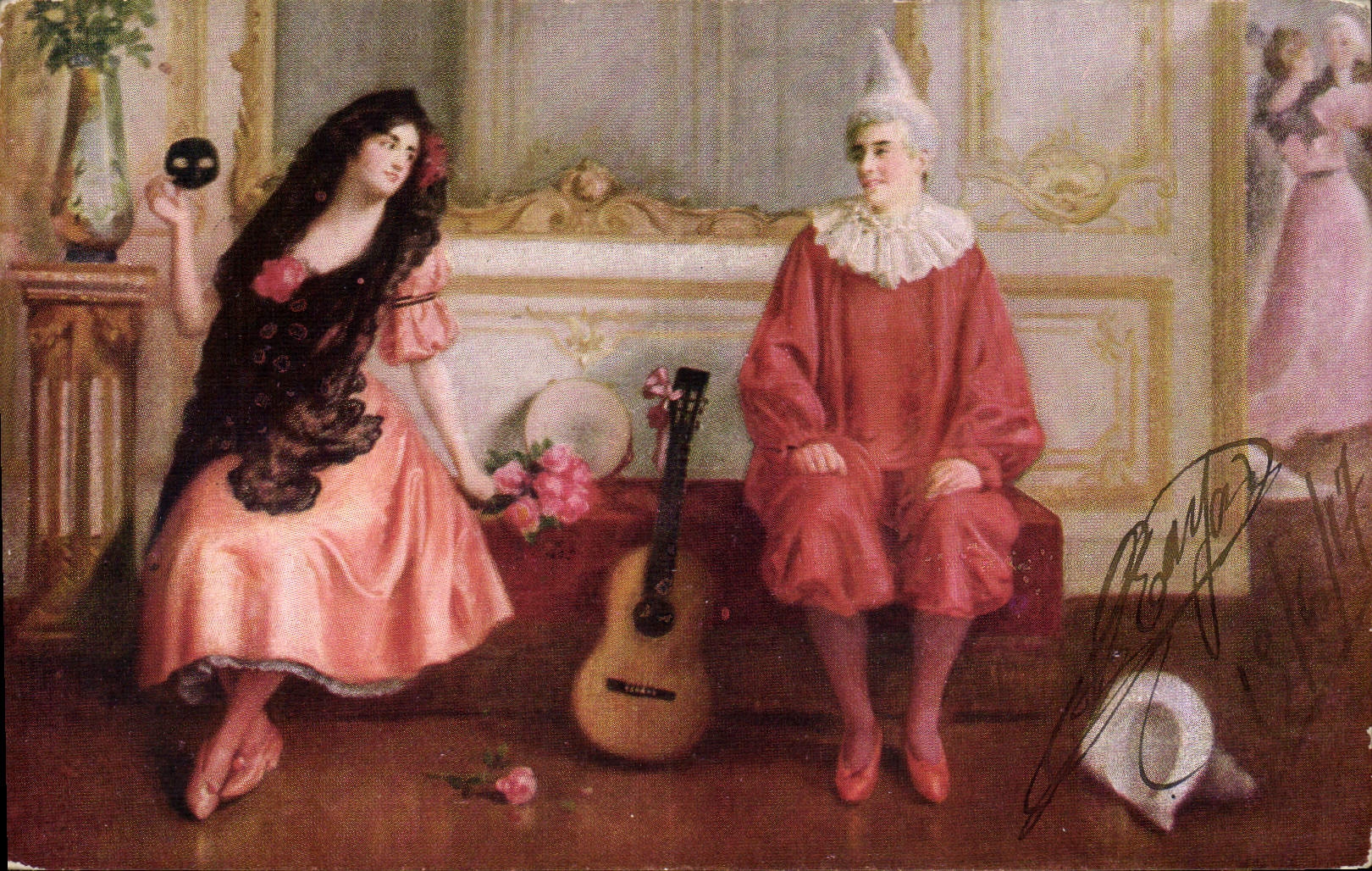 CPA Fantaisie Pierrot Pierrots Bellet Le coup de foudre 