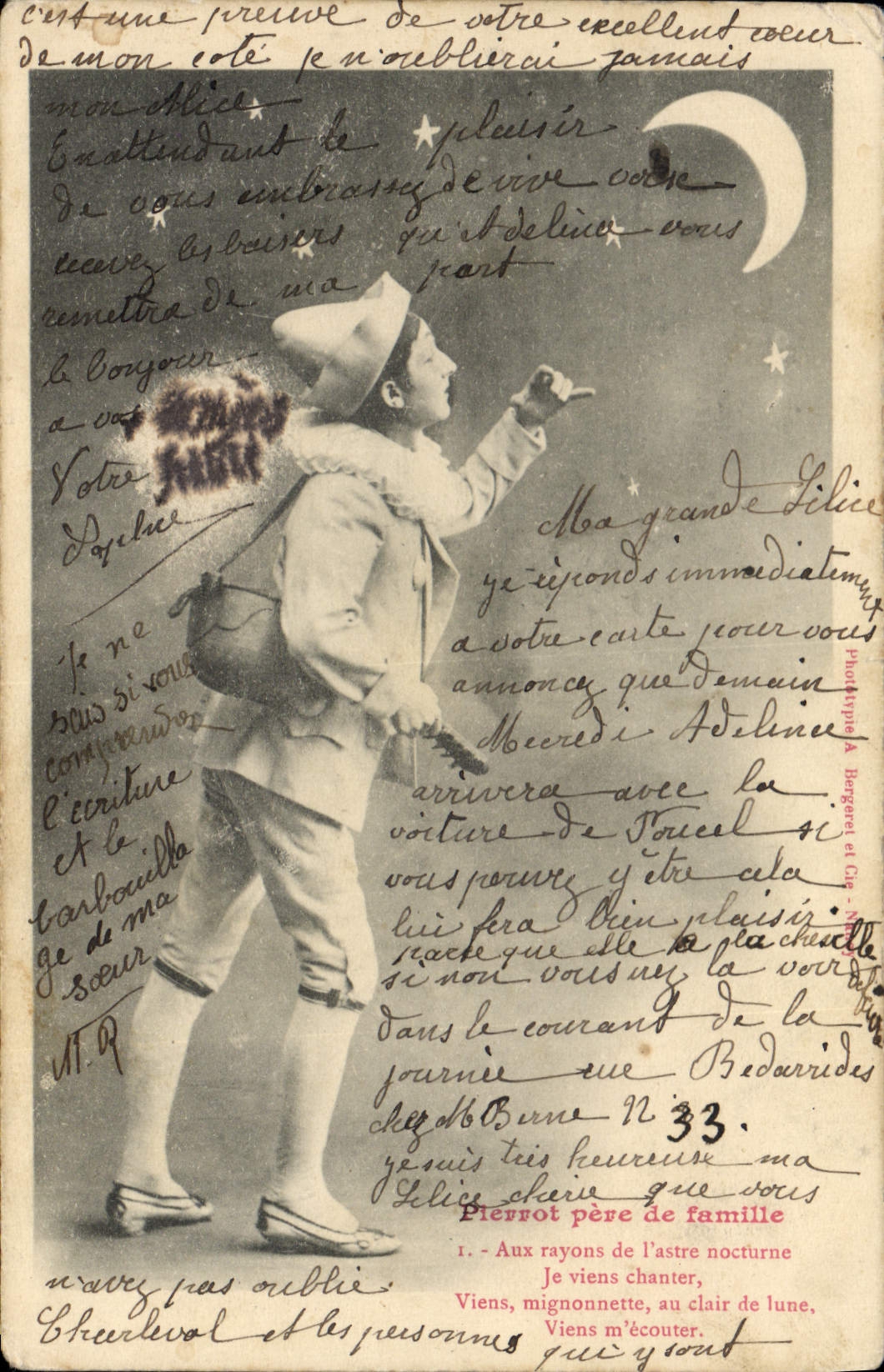 CPA Fantaisie Pierrot pere de famille Pierrots 