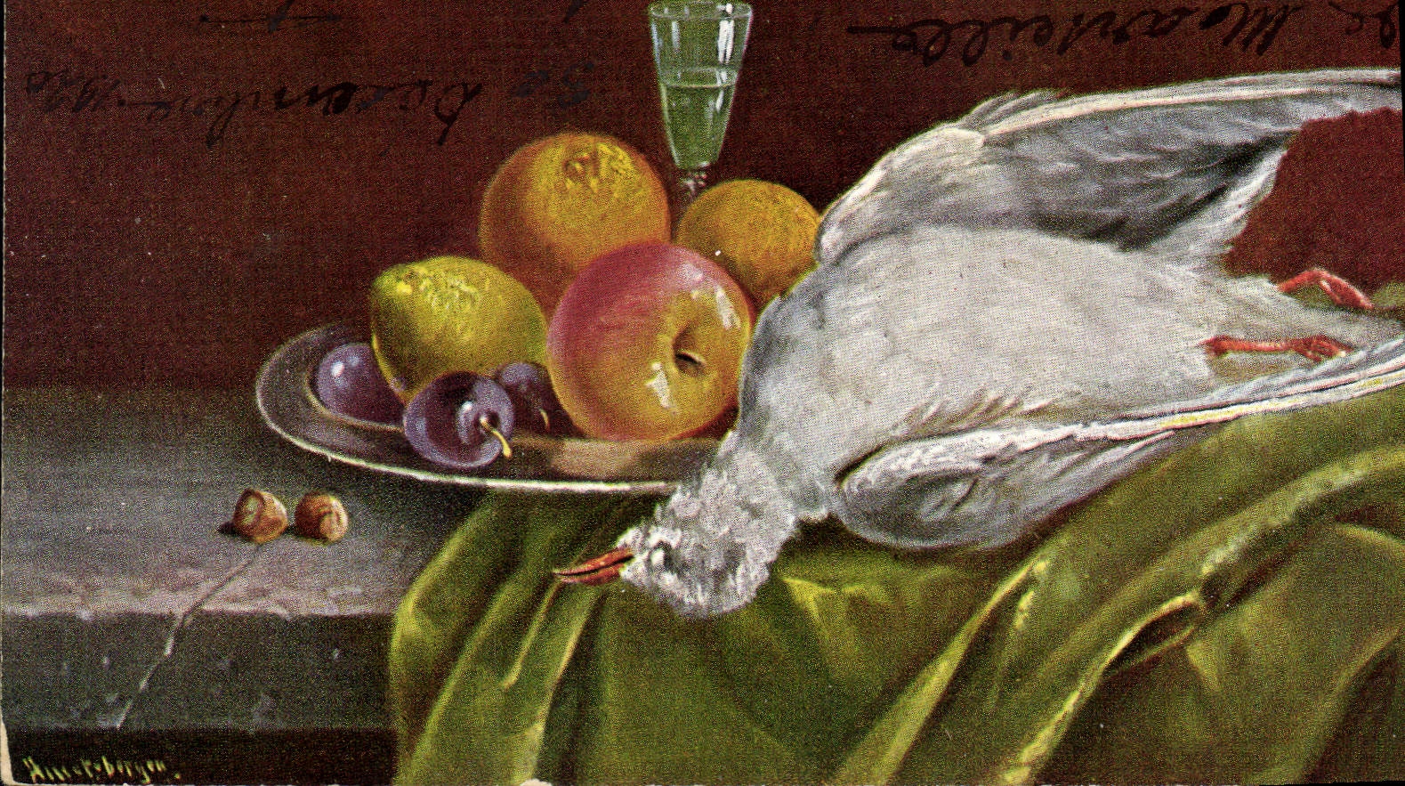 Vintage Postcard Still life Fantasy Bird