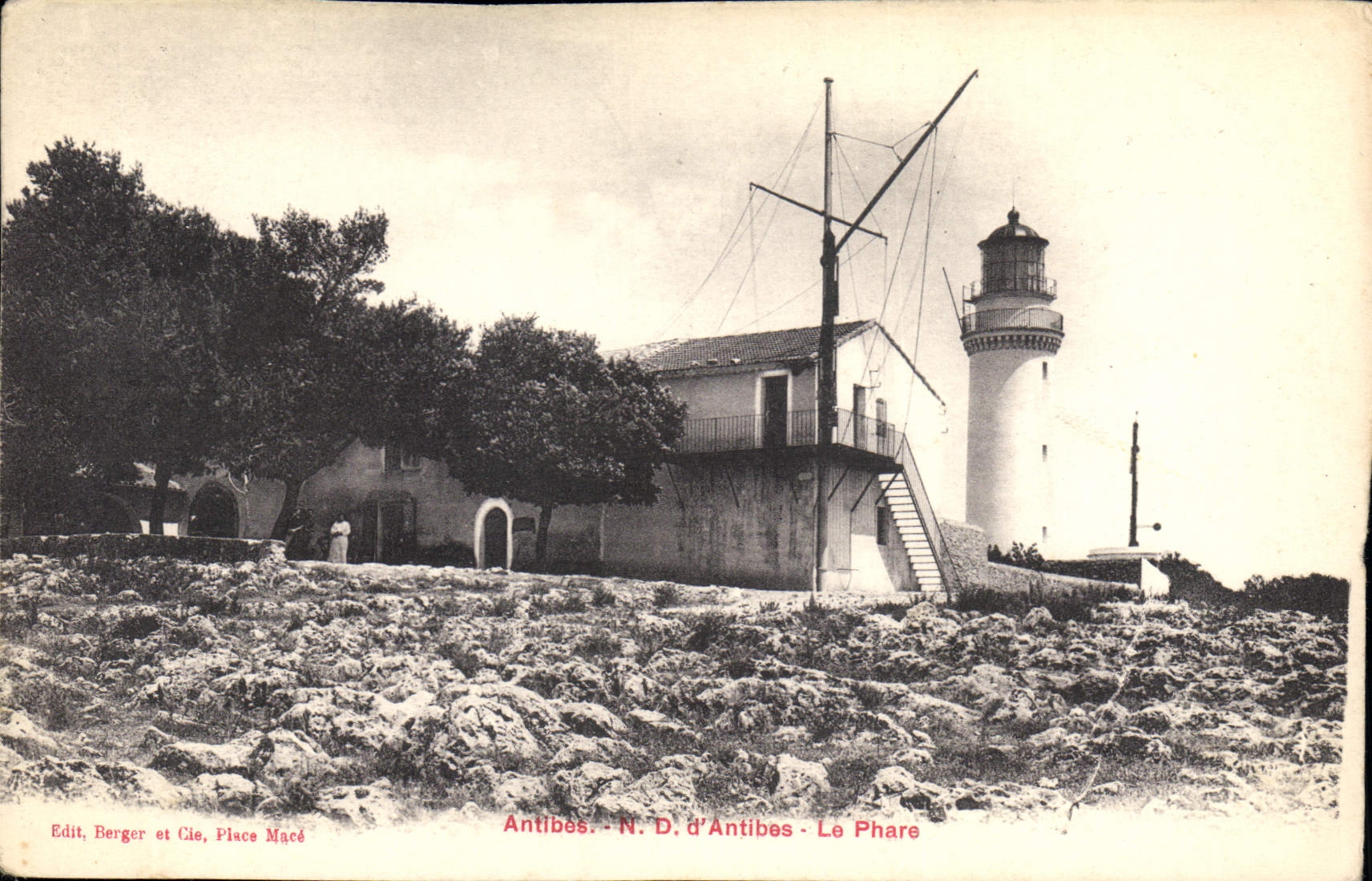 Vintage Postcard Headlight Antibes ND of Antibes
