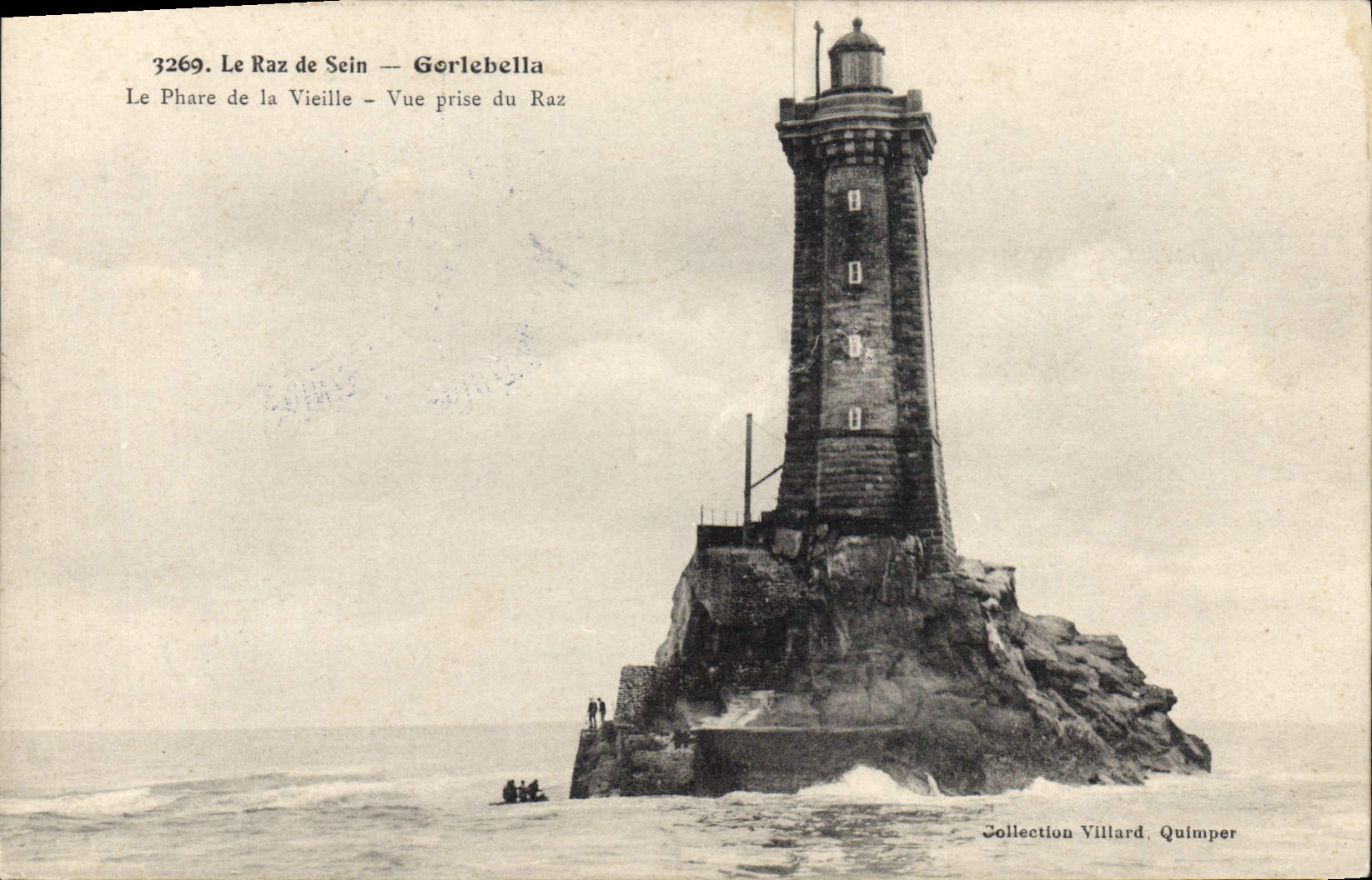 CPA Phare de la Vieille Vue prise du Raz Le Raz de Sein Gorlebella