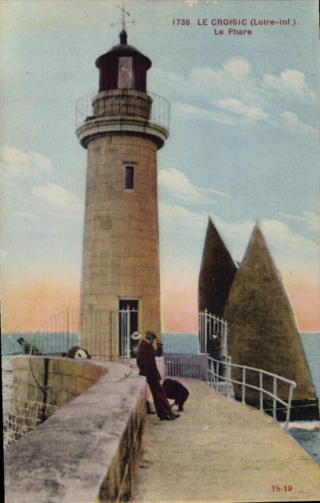 Vintage Postcard Headlight Croisic Boat