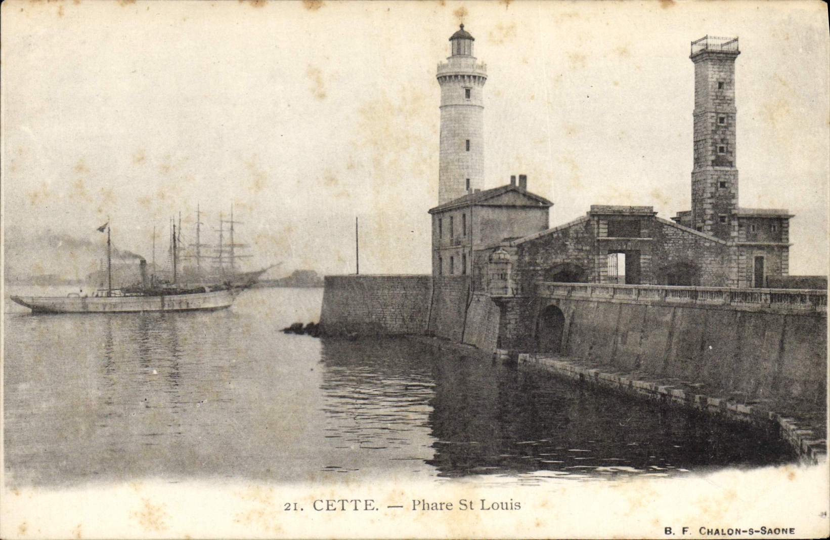 CPA Phare St Louis Cette Bateau
