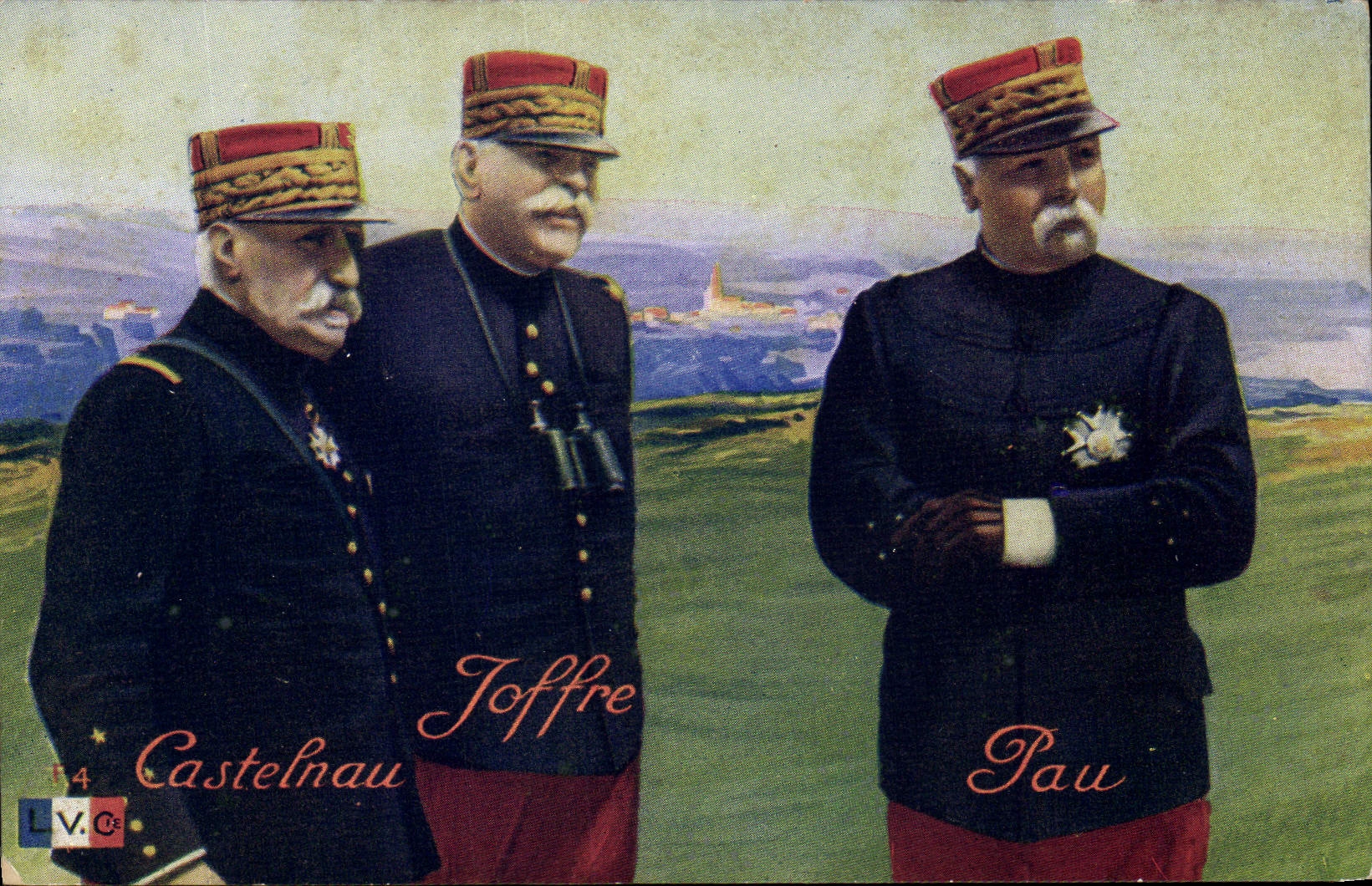 CPA Militaria Generaux Castelnau Joffre Pau 