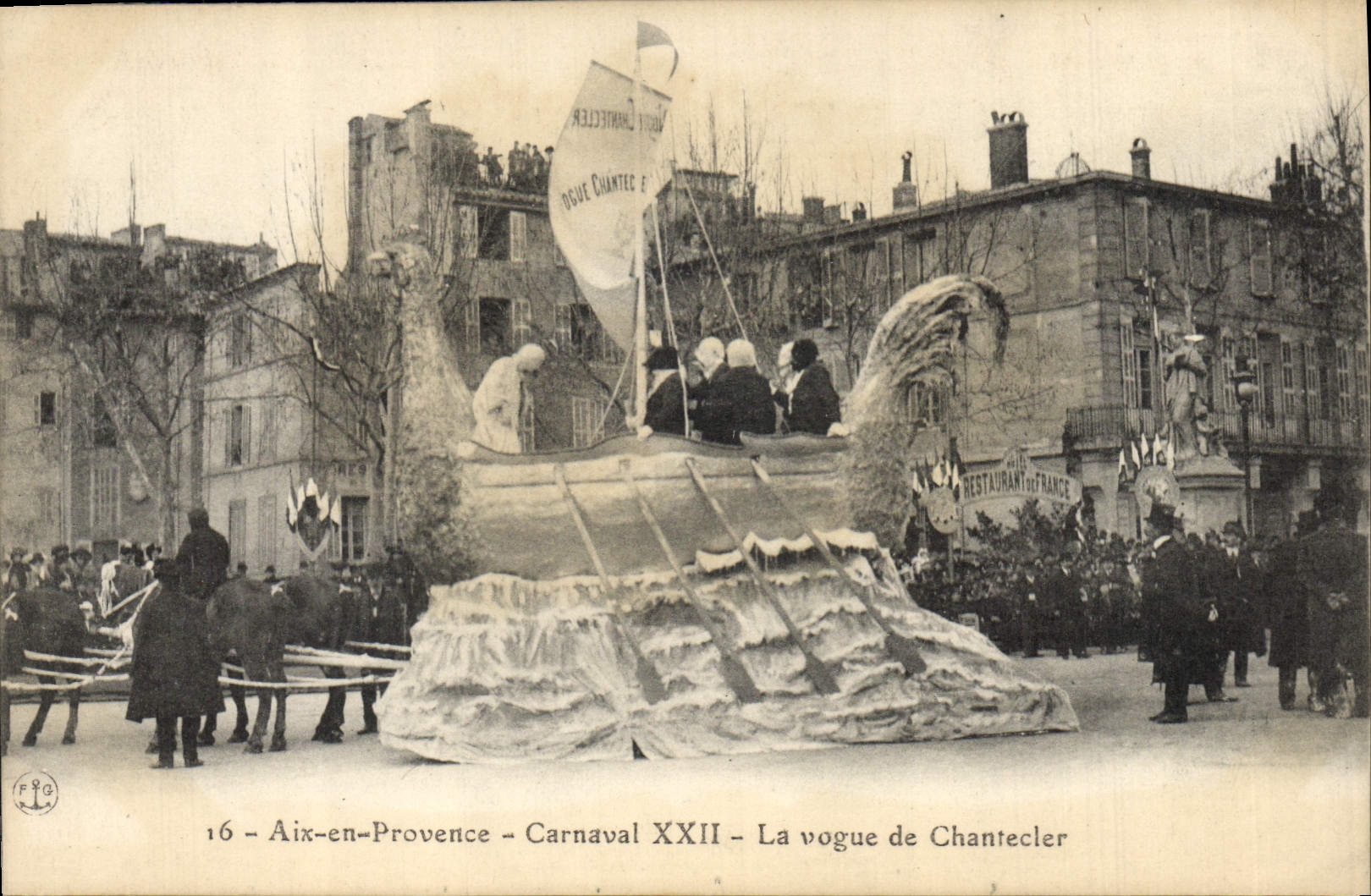 Vintage Postcard Carnival XXII Aix in Provence vogue of Chantecler