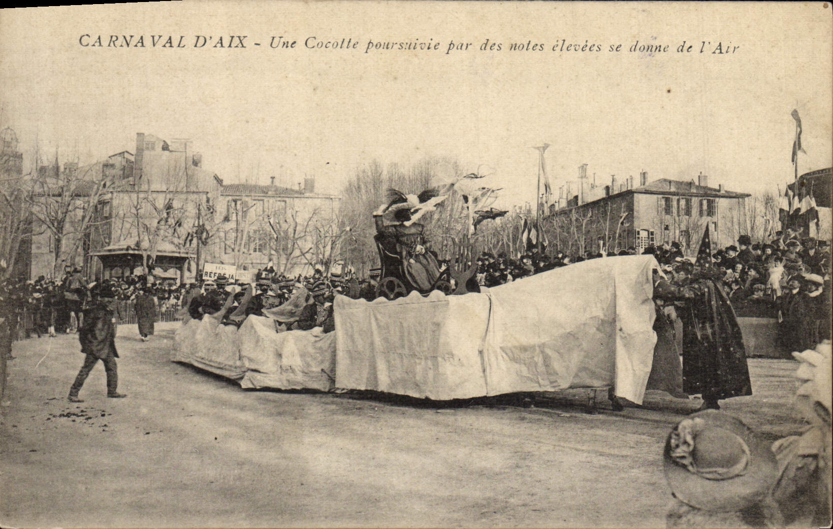 Vintage Postcard Carnaval of Aix a casserole continued by high notes gives itself air Aix in Provence
