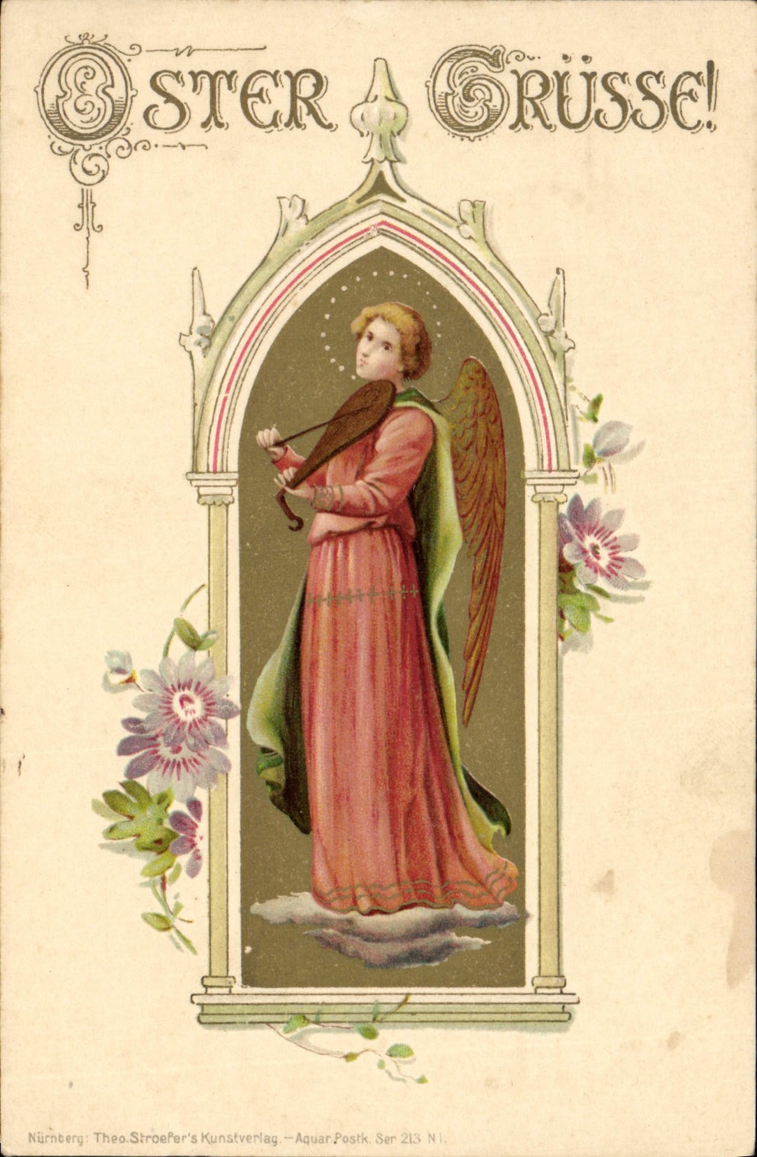 CPA Fantaisie Fleurs Ange 