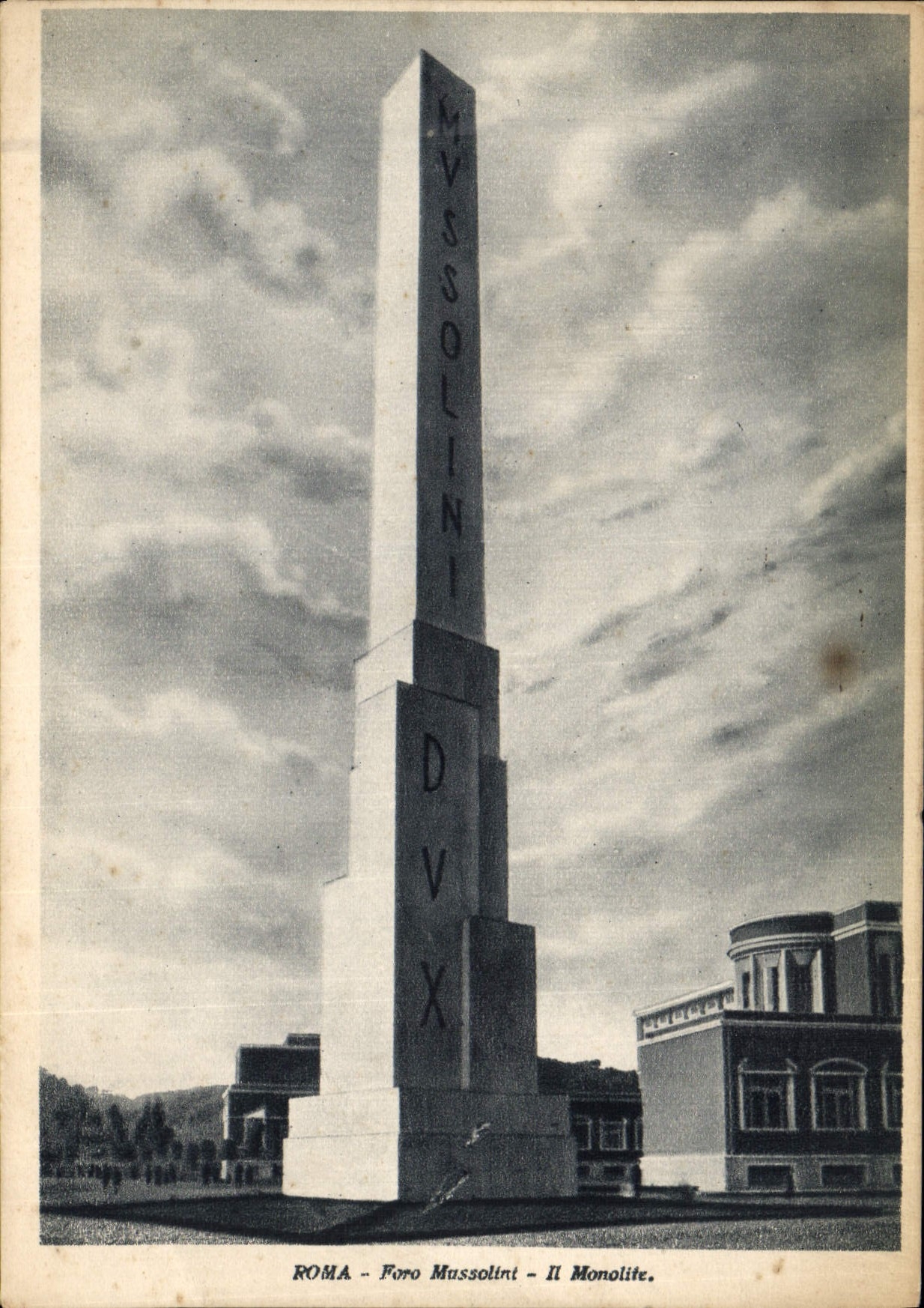 CPA Roma Foro Mussolini Il monolite 