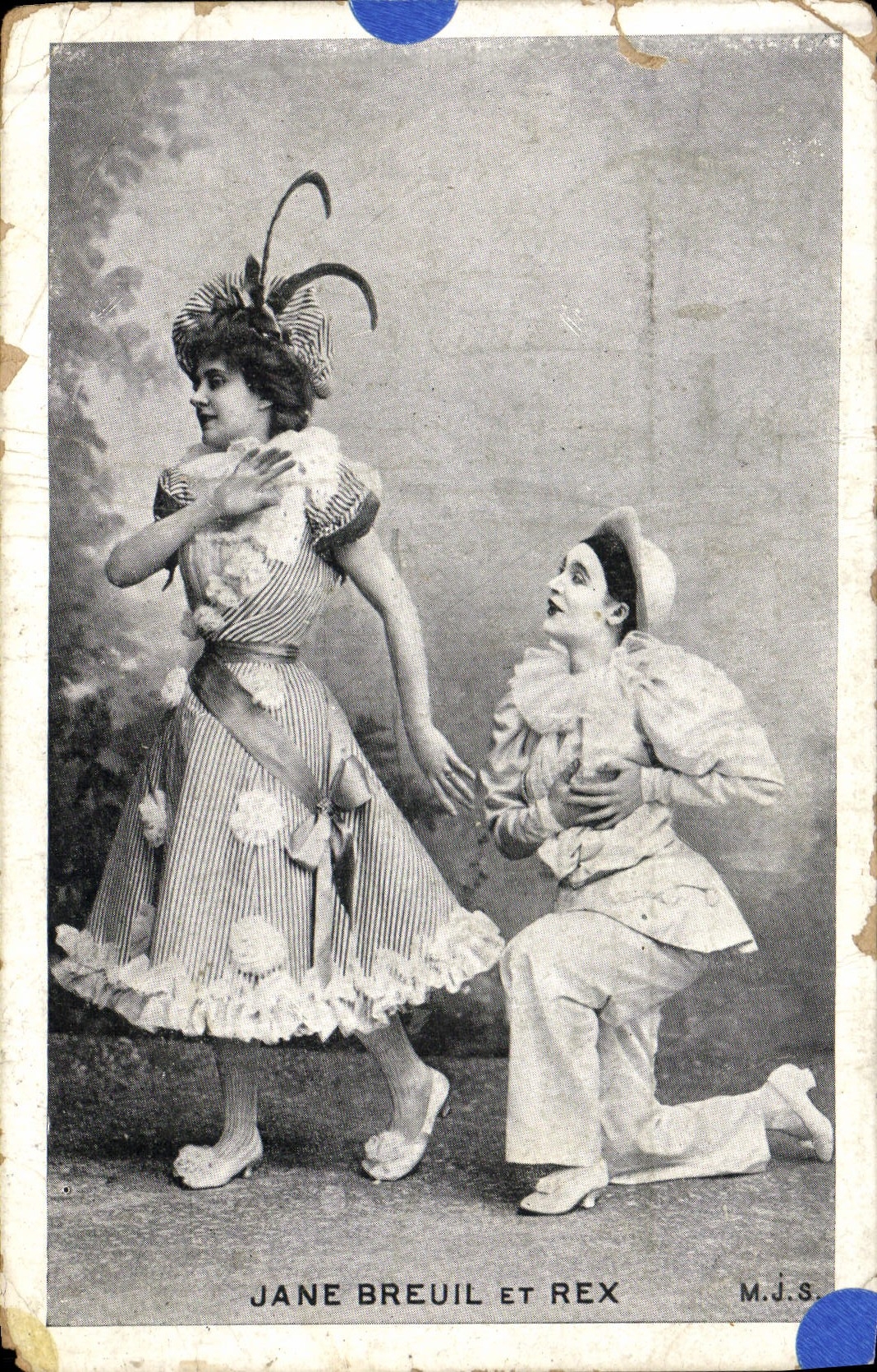 Vintage Postcard Pierrot Pierrots Jane Breuil and REx