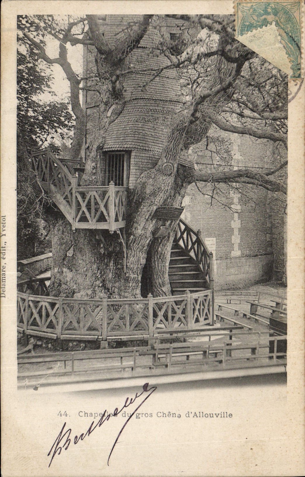 Postal Árbol Capilla grande del roble de Allouville