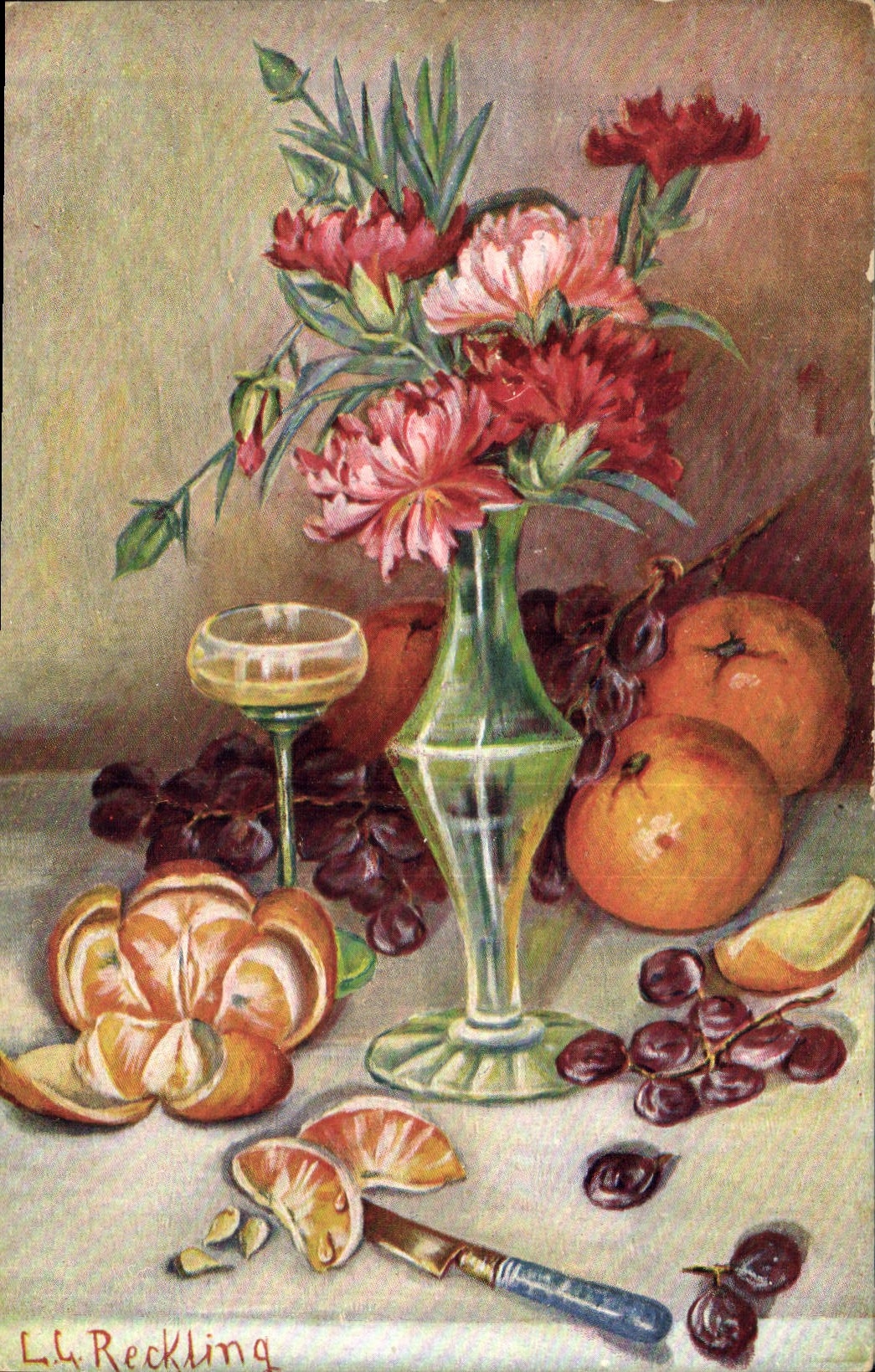 Postal Fantasia Natural muerto Mandarinas