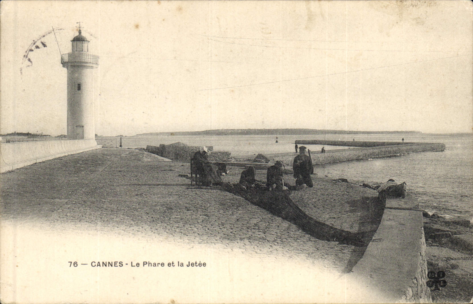 Vintage Postcard Cannes the Headlight and the pier