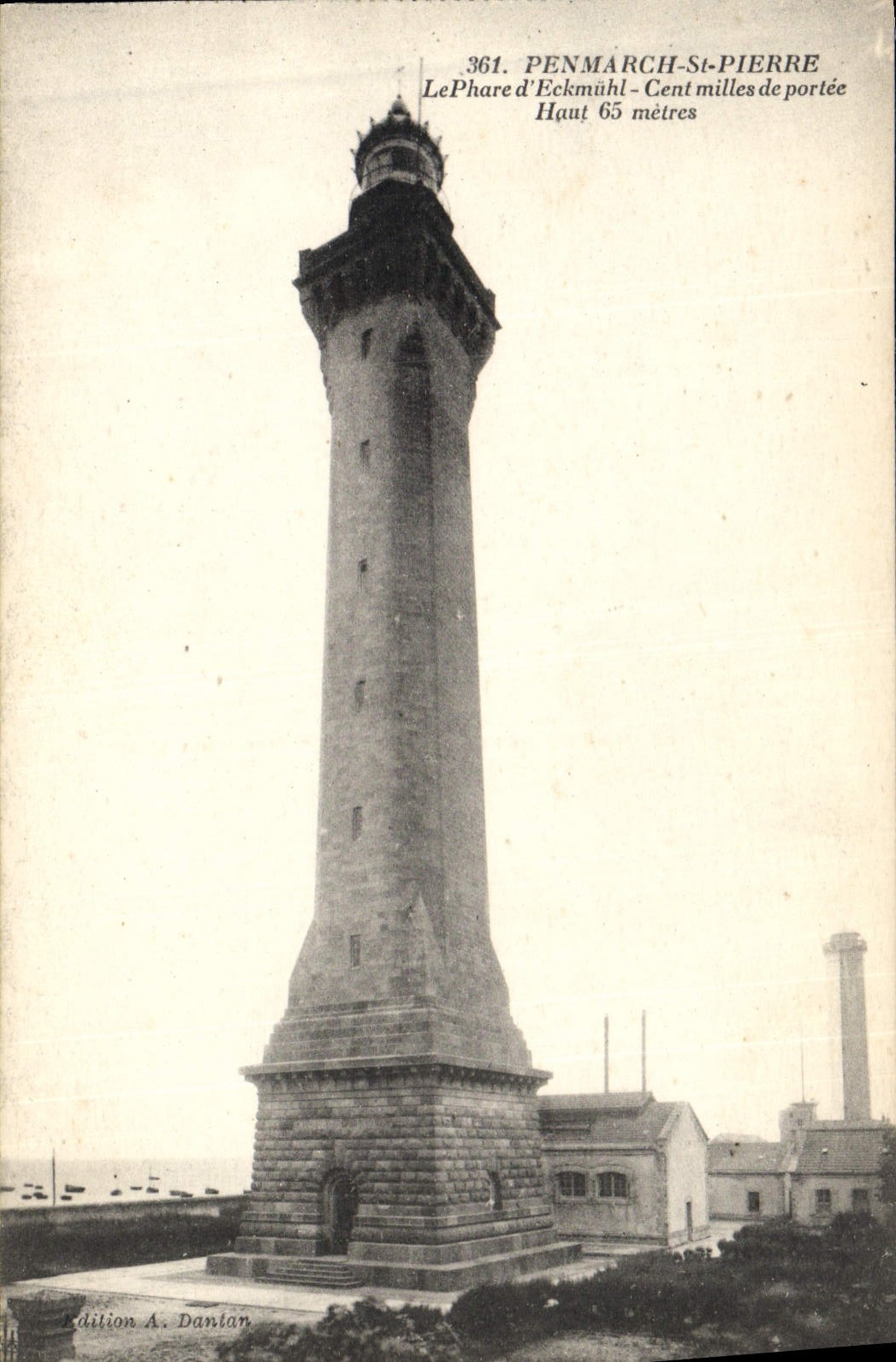 Vintage Postcard Headlight of Eckmuhl Hundred miles of range Penmarch St Pierre