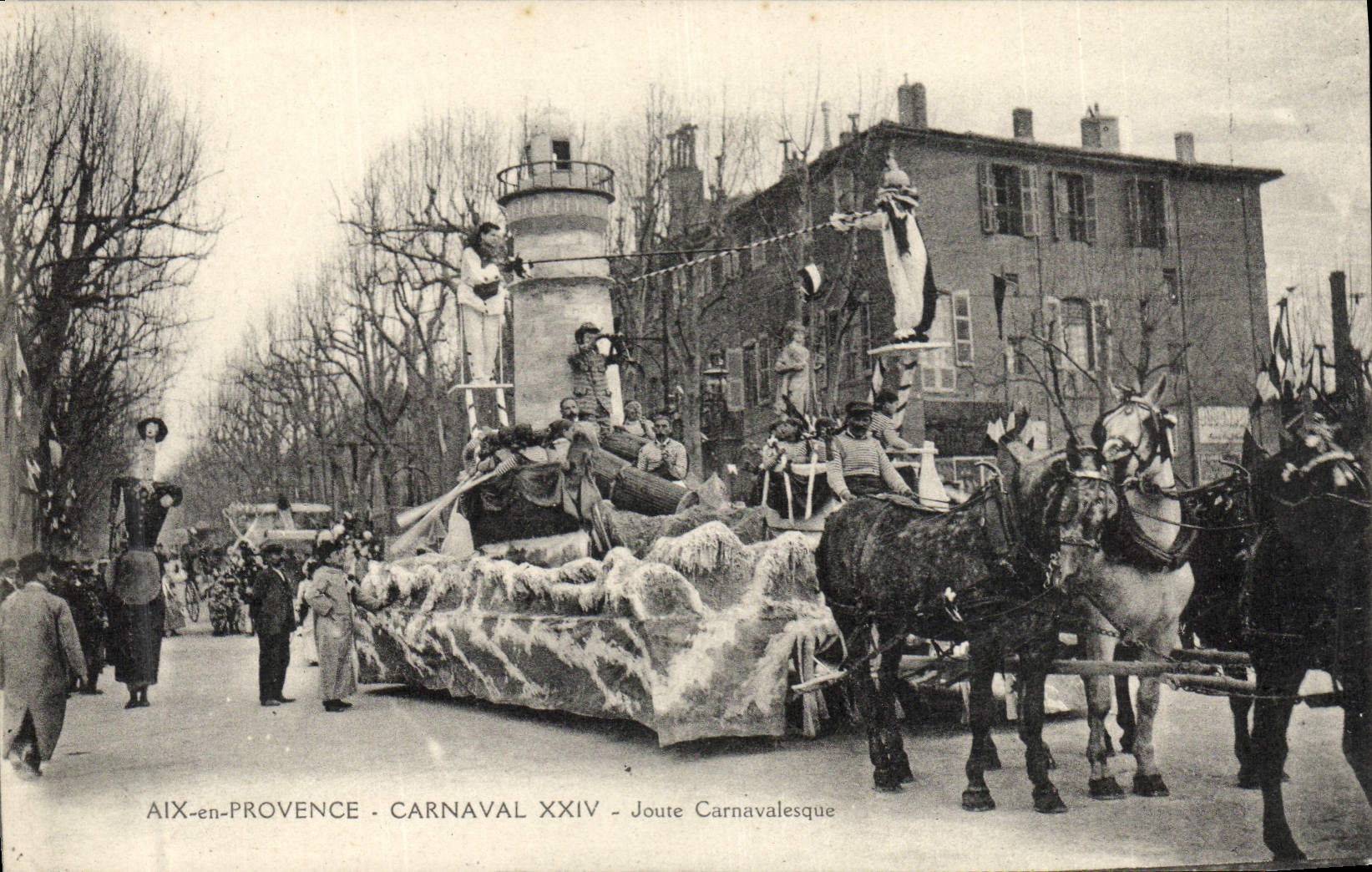 Vintage Postcard Aix Carnival in Provence Carnival XXIV Tournament of the carnival Headlight