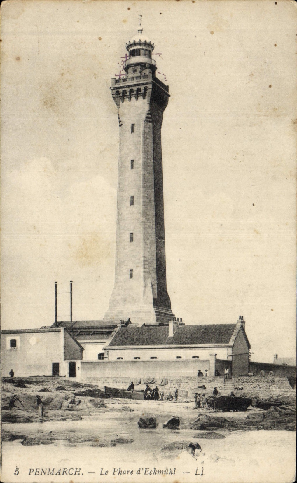 Vintage Postcard Penmarch Headlight the headlight of Eckmuhl