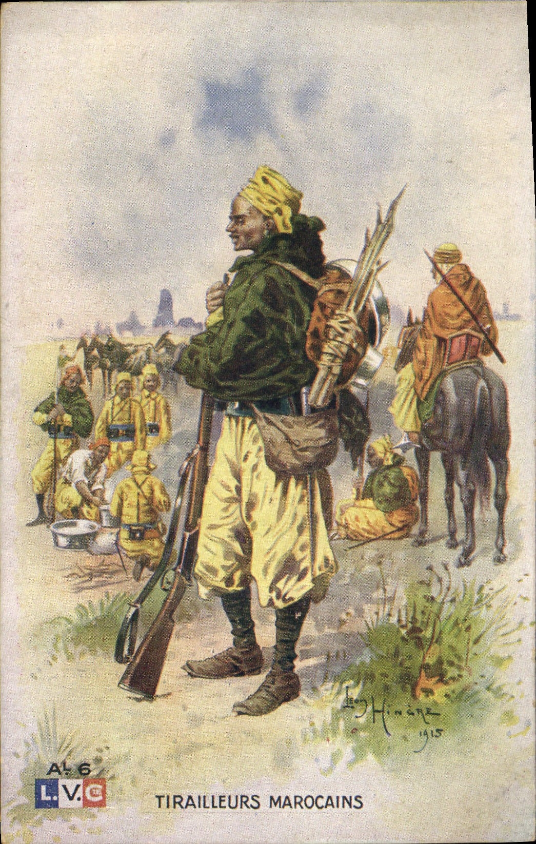 Vintage Postcard Militaria Tiralleurs Morrocans