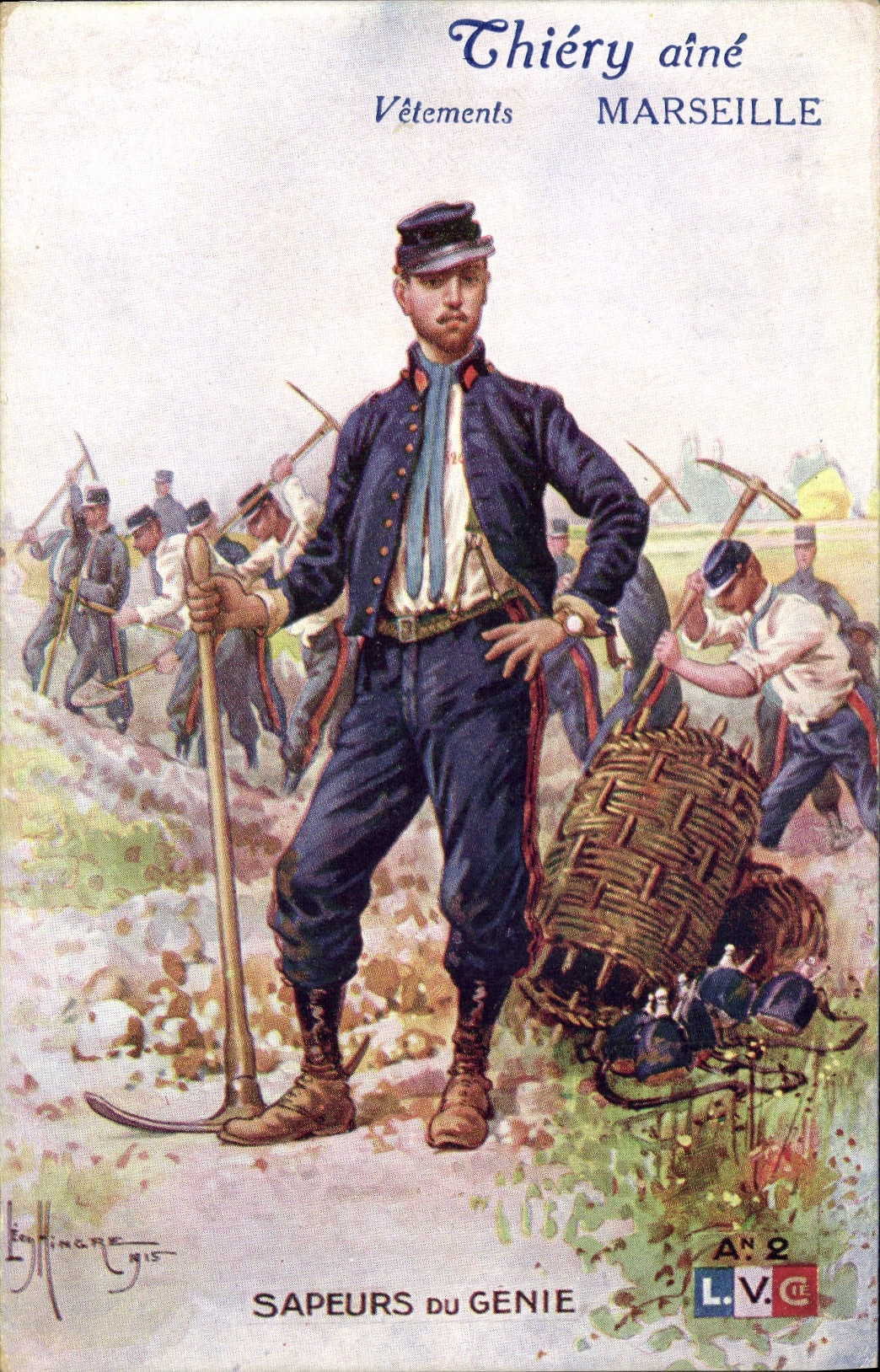 Vintage Postcard Militaria Sappers of the Genius