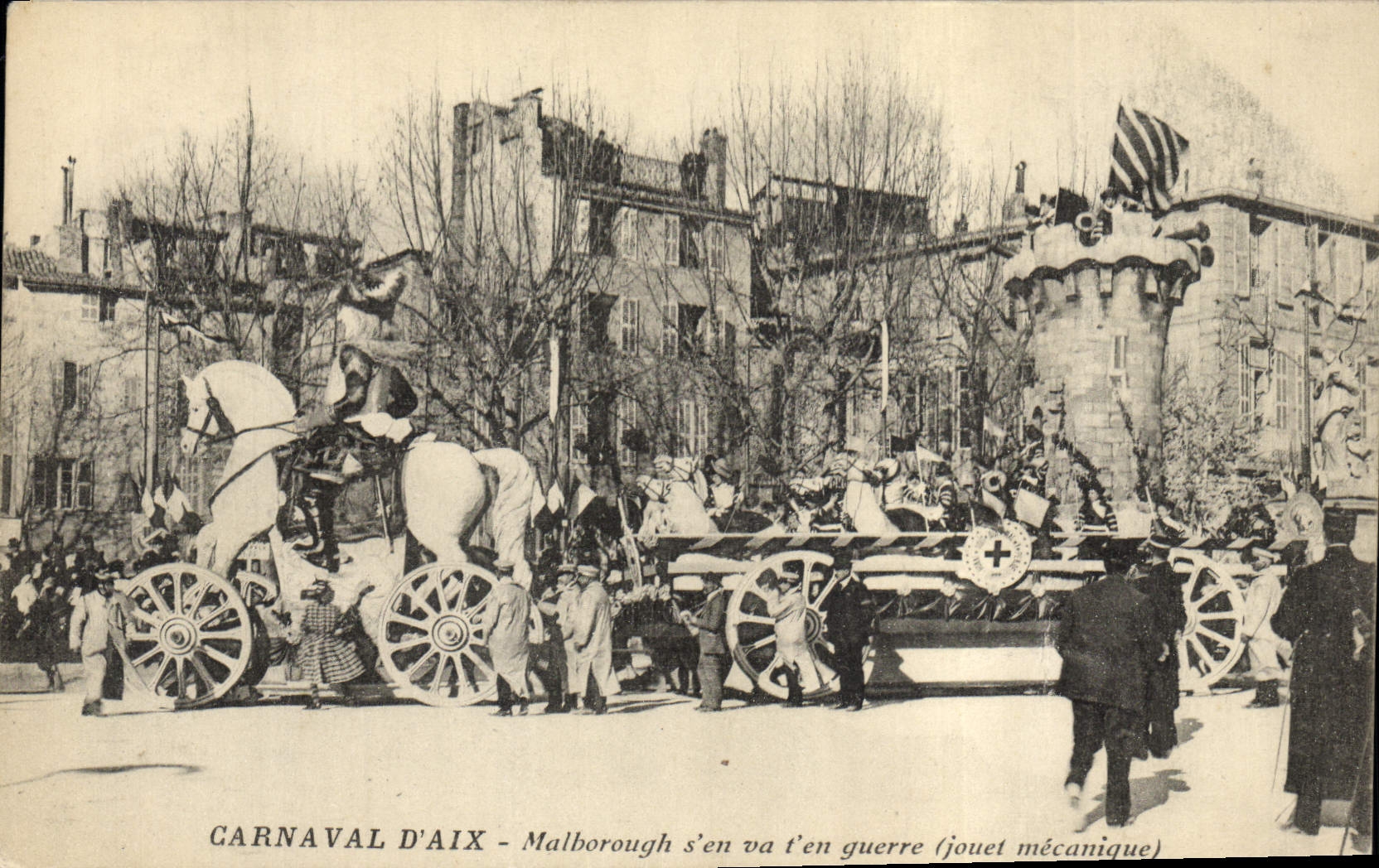 Vintage Postcard Carnaval of Aix Aix in Provence Malbourough from goes away you in mechanical war toy