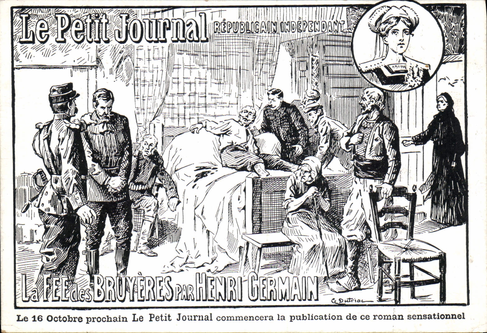 Vintage Postcard Fantasy Newspapers the Small republican Newspaper independent the fairy of the Heathers by German Henri