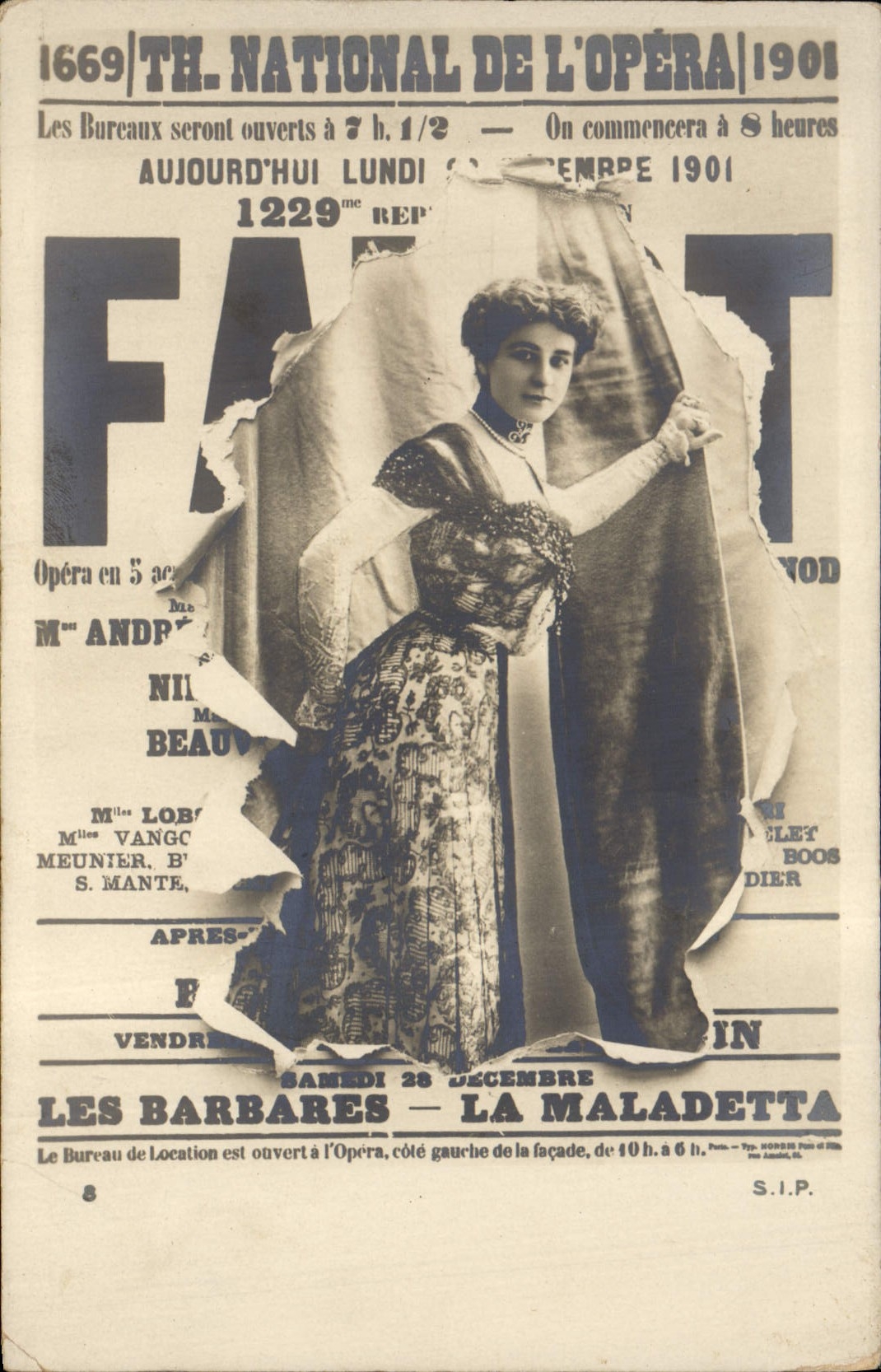 Vintage Postcard Fantasy Newspapers Newspaper National theater of the Opera Barbarians Maladetta
