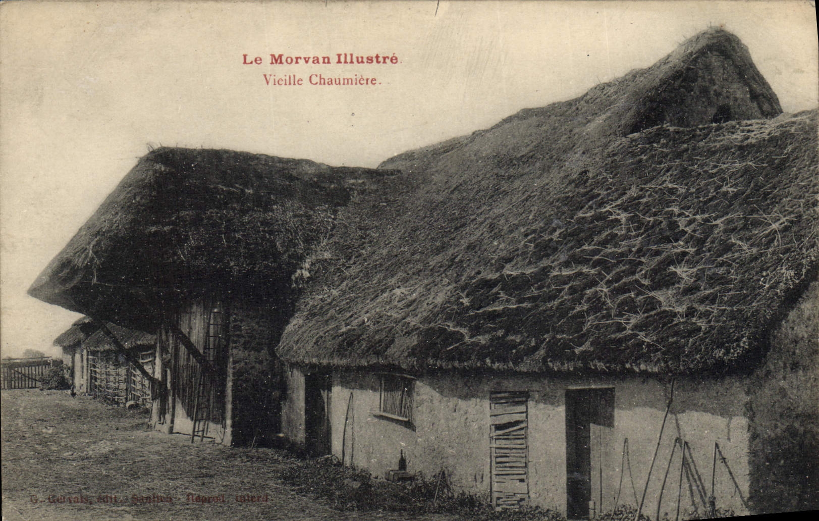 CPA Folklore Morvan Vieille chaumiere