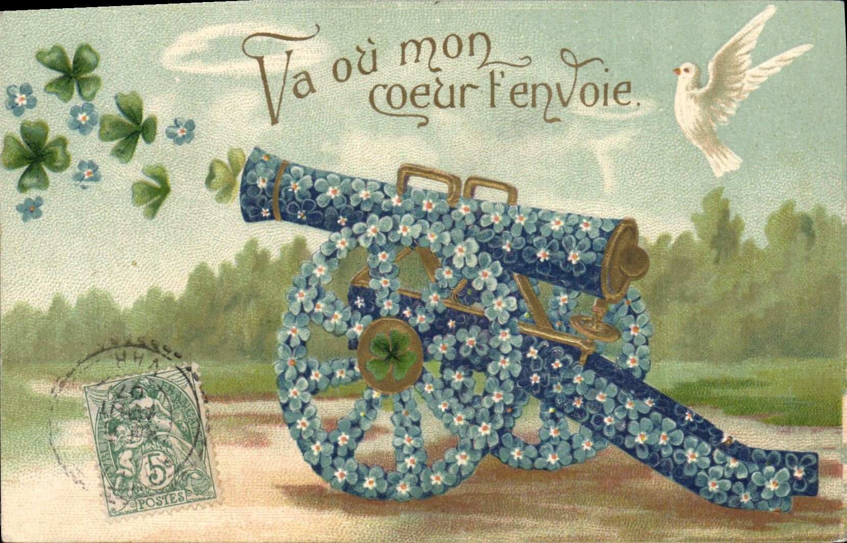 Postal Fantasia Flores Perno Canon