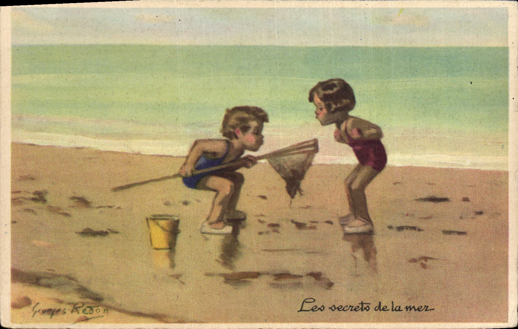 Vintage Postcard Children Colonies secrecies of the sea