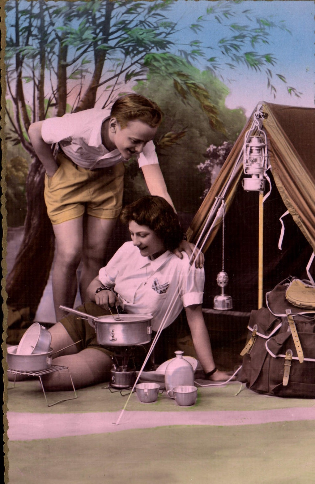 Vintage Postcard Children Camp-site Colonies