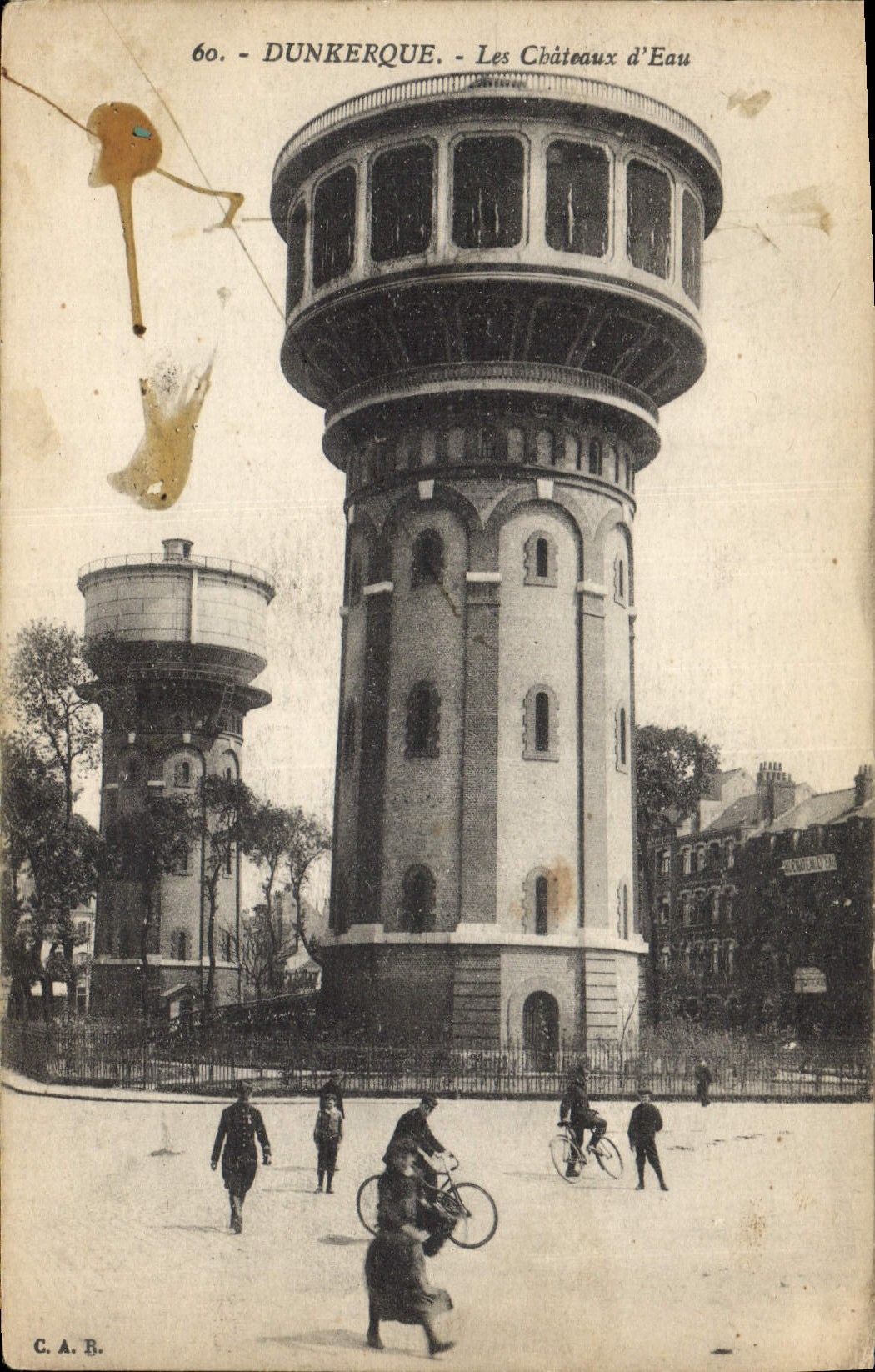 Vintage Postcard Tower water Dunkirk the water tower
