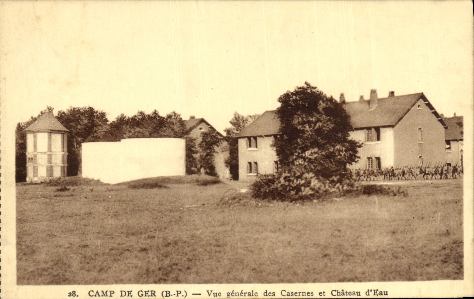 Vintage Postcard Camp of Ger Seen general of the barracks and water Tower