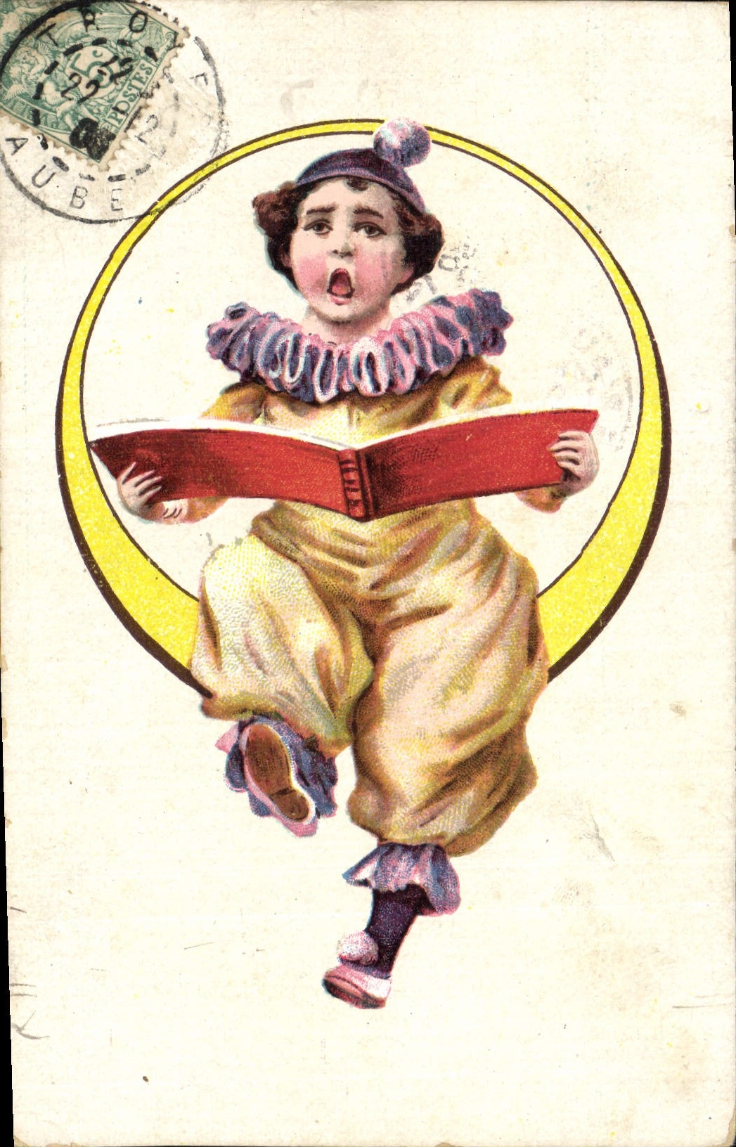 Vintage Postcard Pierrot Pierrots Child