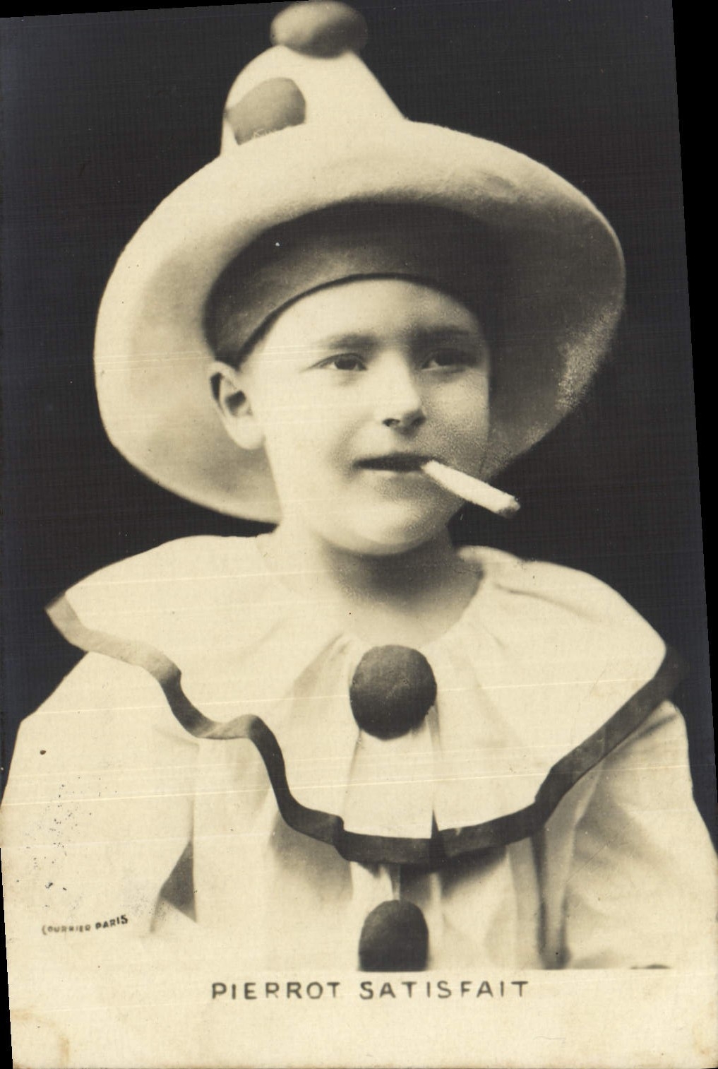 Vintage Postcard Pïerrot satisfies Cigarette Tobacco Pierrots