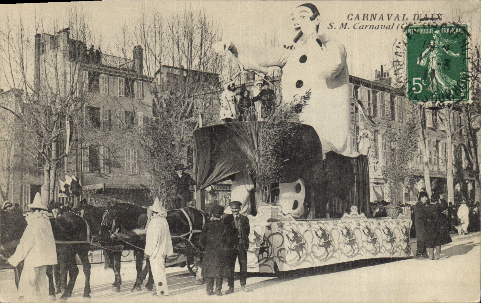 Vintage Postcard Pierrot Pierrots Carnival of Aix Aix in Provence