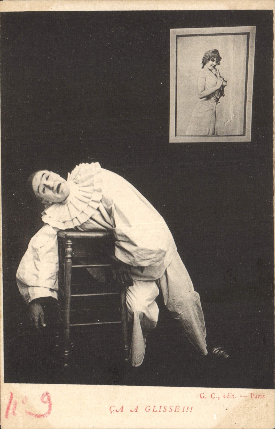 Vintage Postcard Pïerrot Pierrots A slips