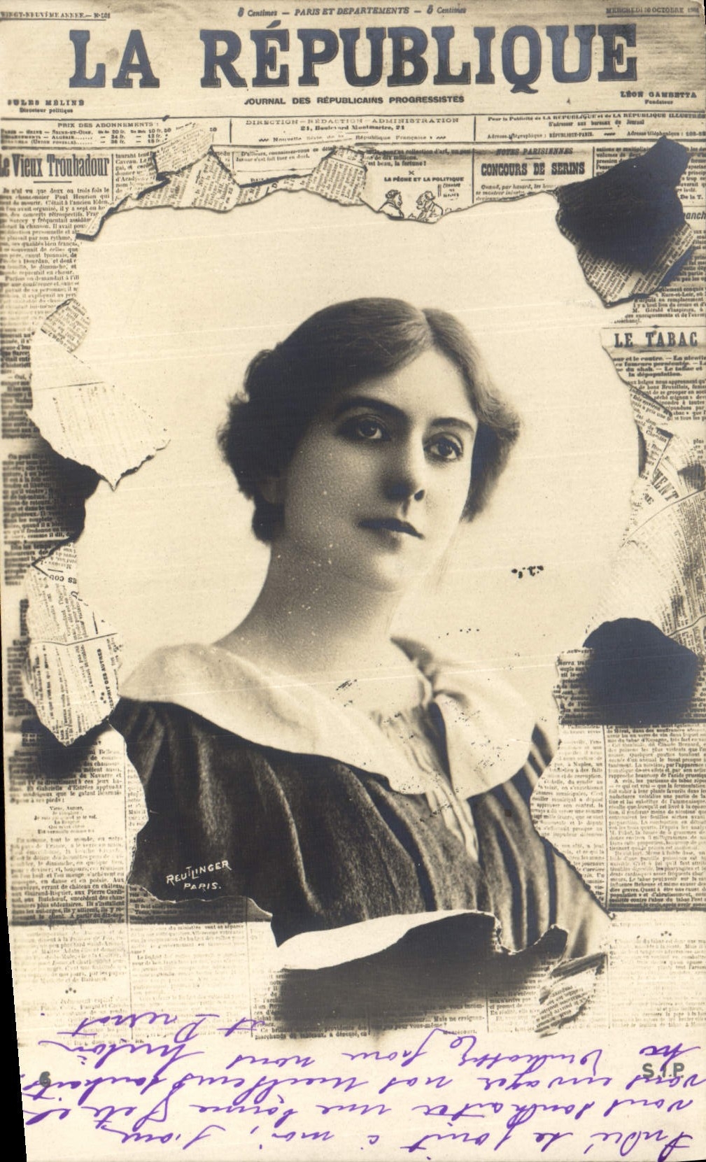 CPA Fantaisie Journaux Journal La Republique Femme