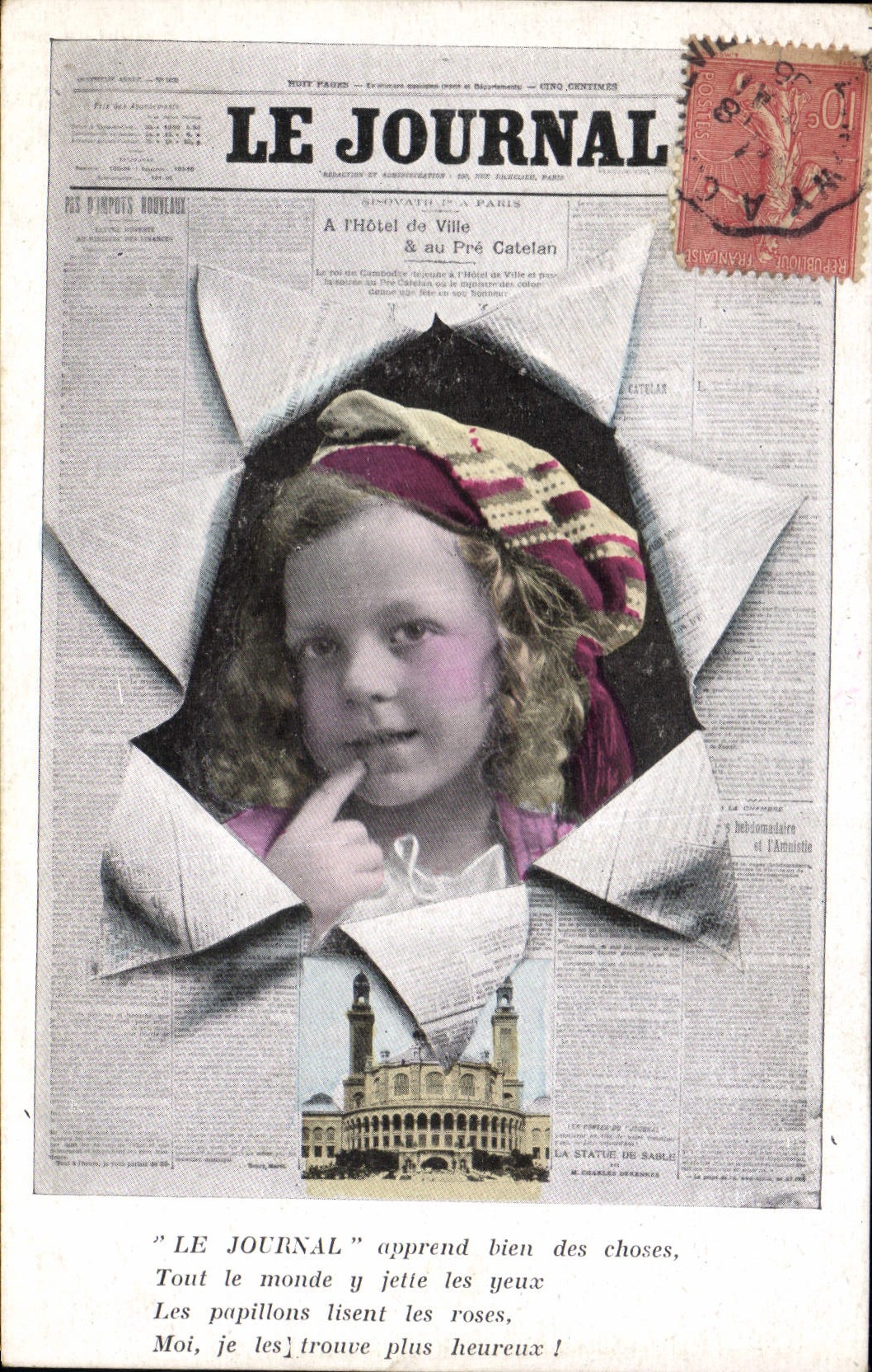 CPA Fantaisie Journaux Journal Le Journal Enfant Trocadero Paris