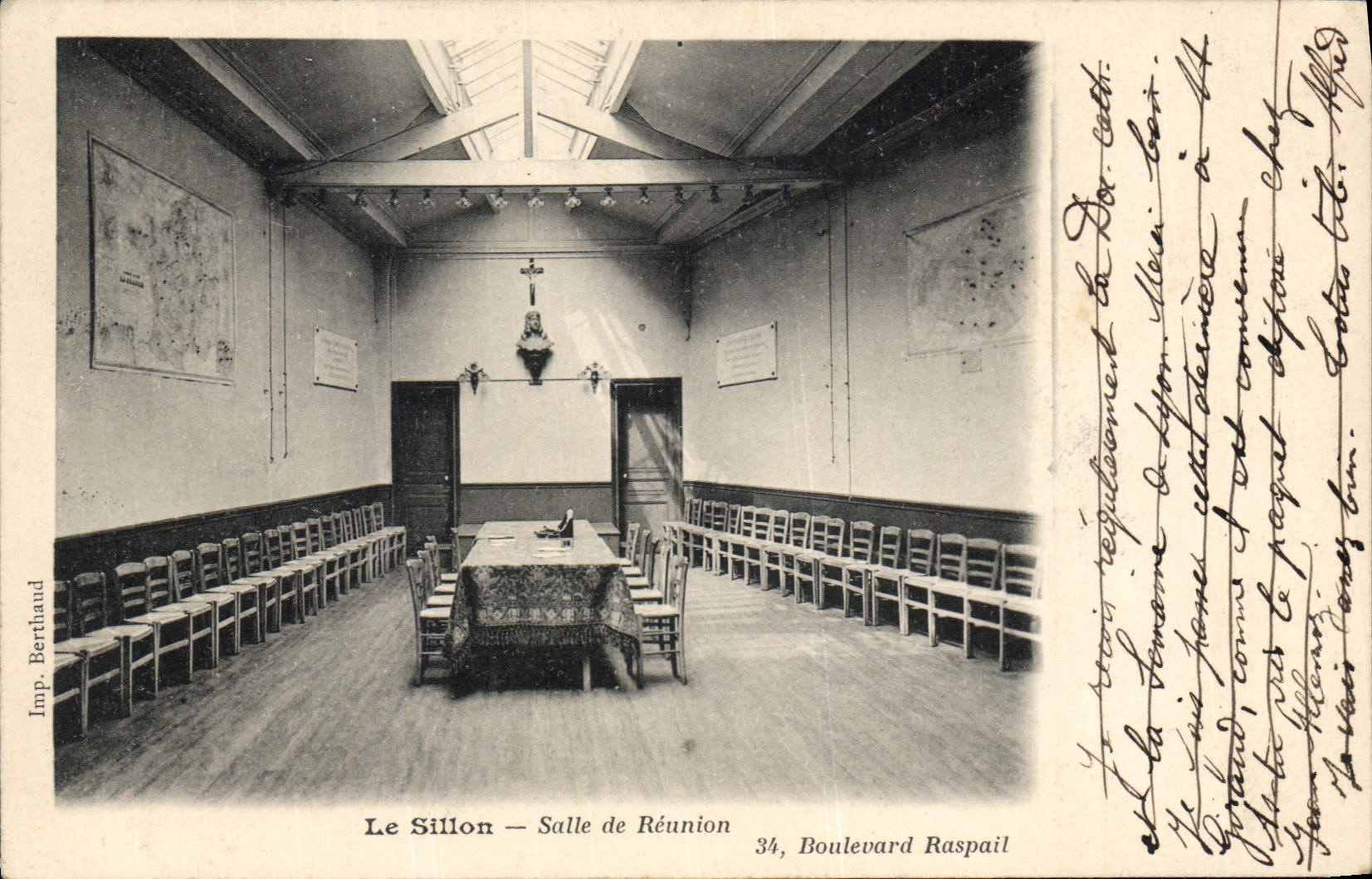 CPA Fantaisie Journaux Journal Le Sillon Salle de reunion Boulevard Raspail Paris