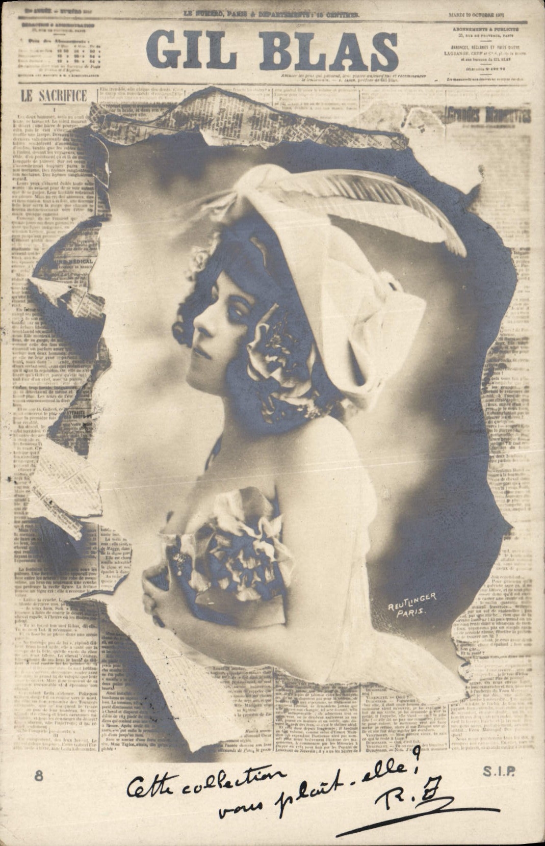 Vintage Postcard Fantasy Newspapers Newspaper Gil Blas