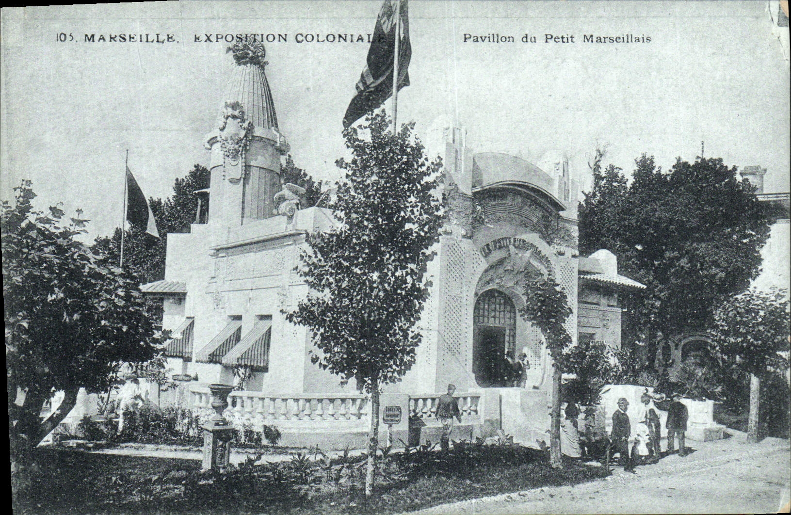 CPA Journaux Journal Marseille Exposition coloniale Pavillon du Petit Marseillais