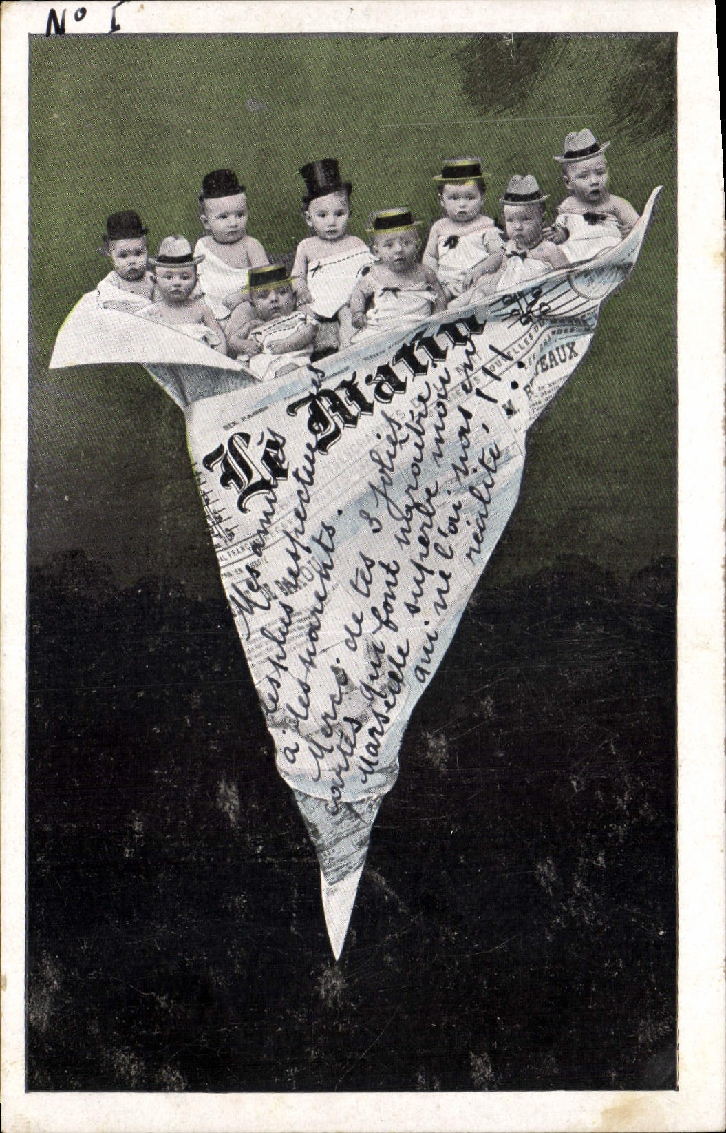 CPA Fantaisie Journaux Journal Le Matin Enfants Bebes