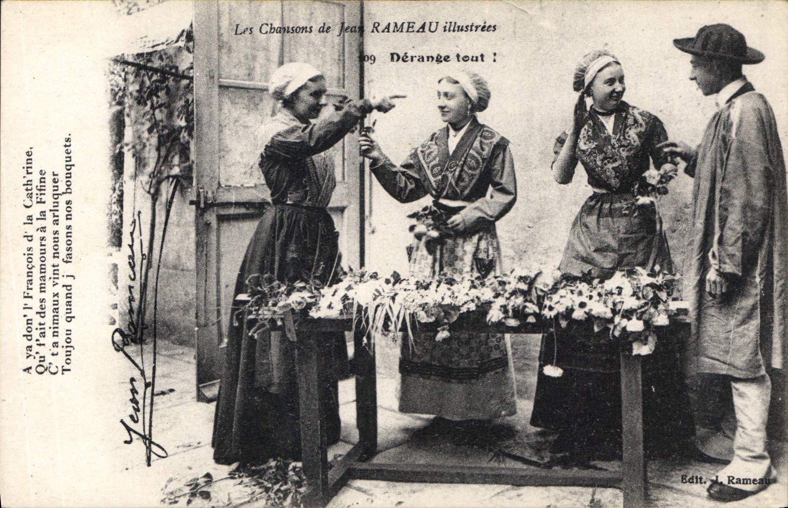 CPA Folklore Paysans Les chansons de Jean Rameau illustrees Derange tout