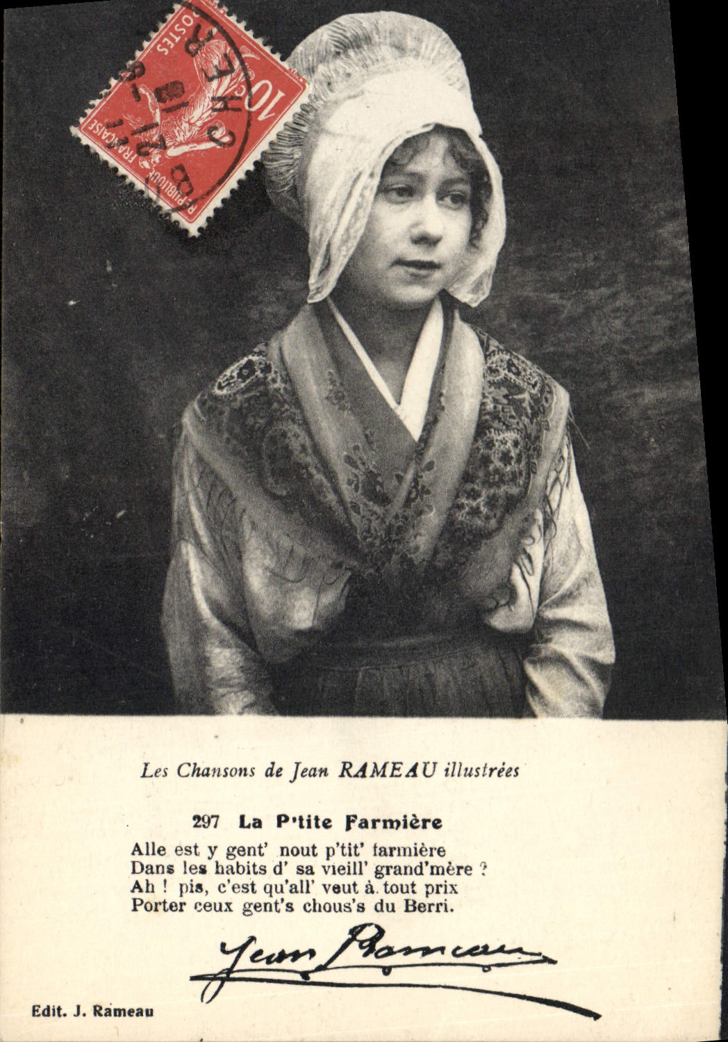 CPA Folklore Paysans Les chansons de Jean Rameau illustrees La Petite Farmiere