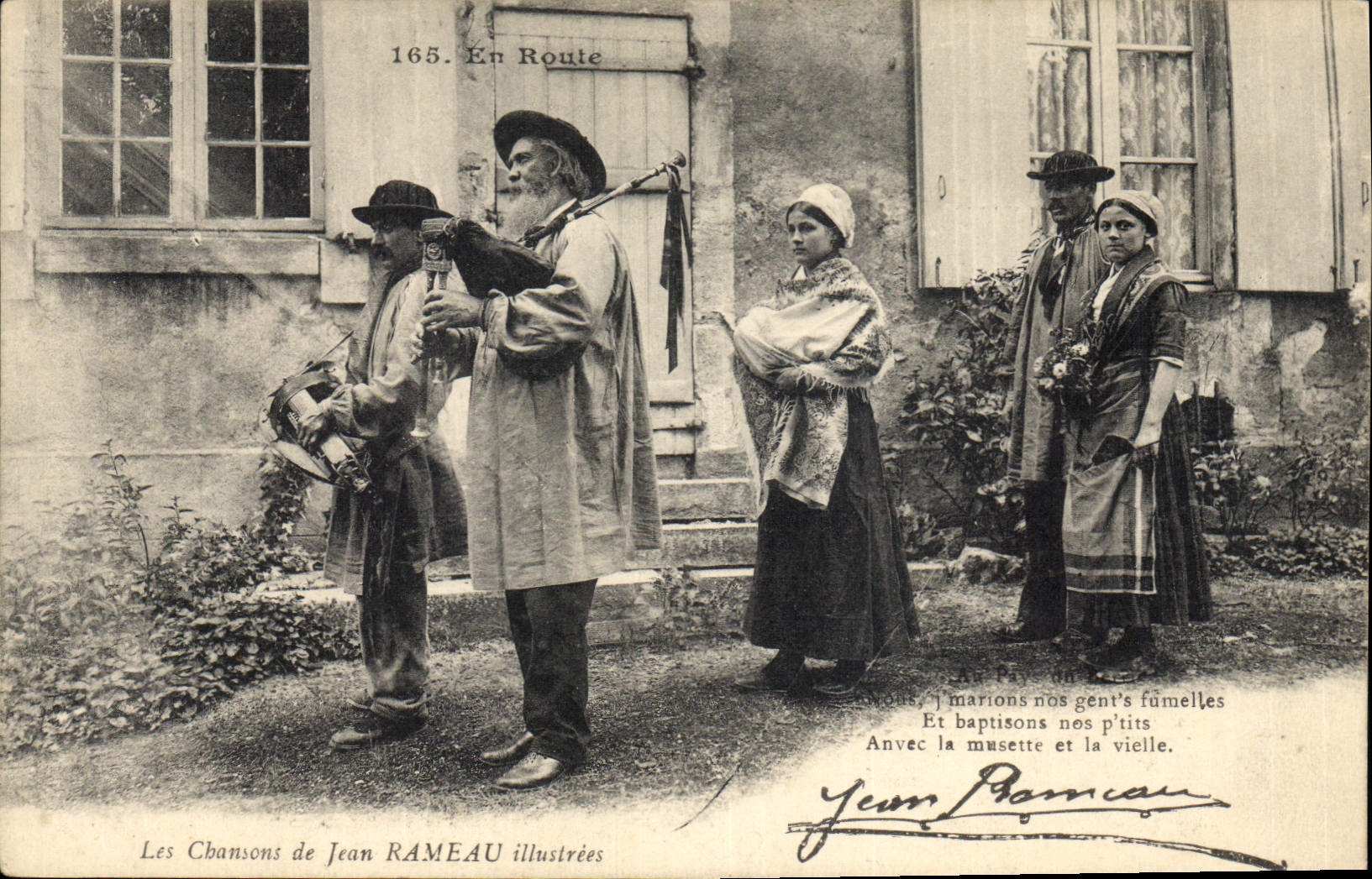 CPA Folklore Paysans Les chansons de Jean Rameau illustrees En route