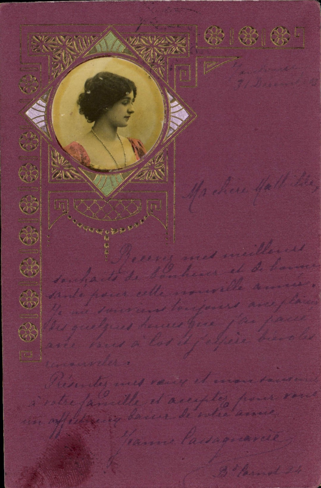 CPA Fantaisie Fleurs Femme 